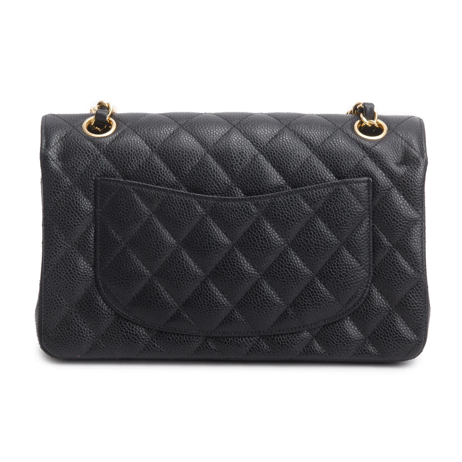 Chanel Black Quilted Caviar Leather Classic Small Double Flap Bag w/ Box & Authenticity Card - Image 6