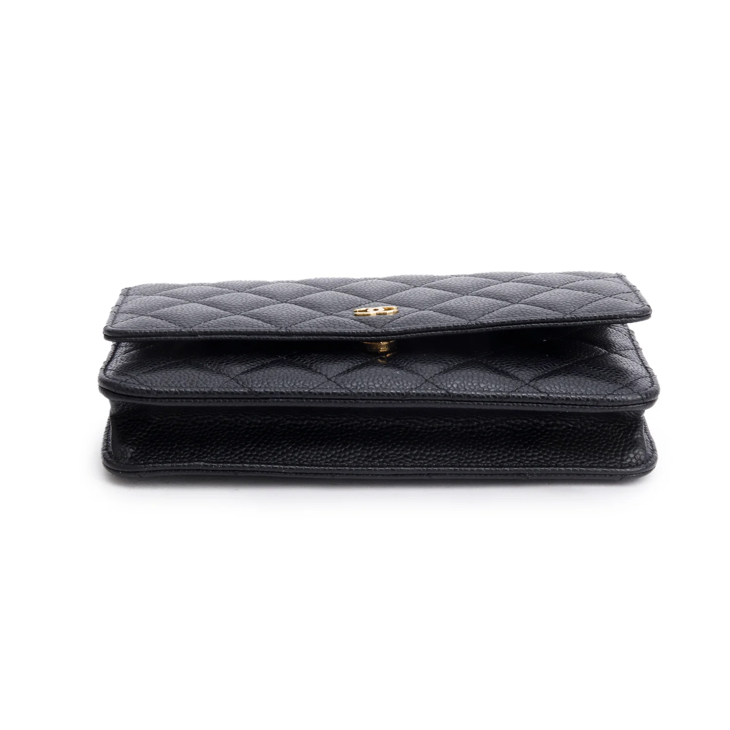 Chanel Black Quilted Caviar Leather Classic Wallet on Chain - Image 7