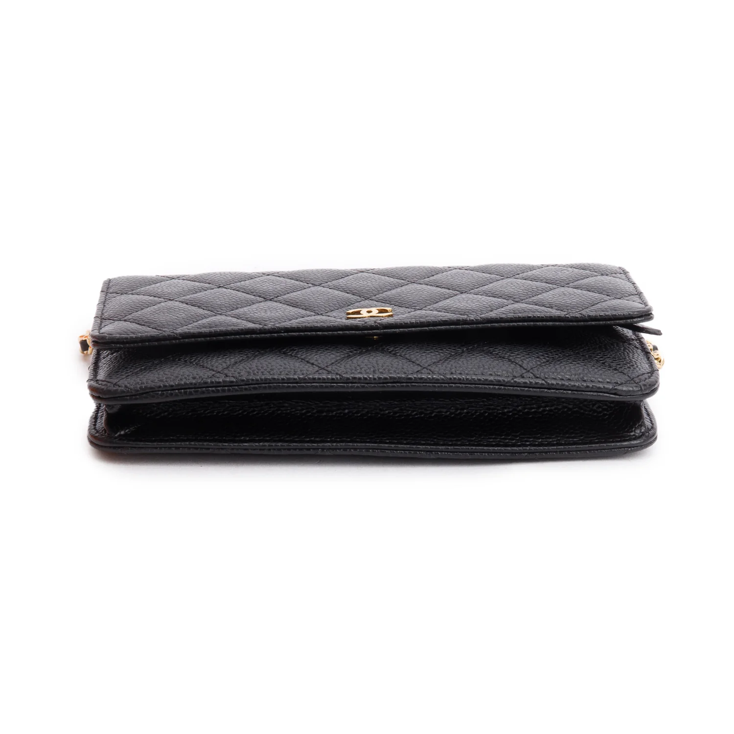 Chanel Black Quilted Caviar Leather Classic Wallet on Chain w/ Box & Authenticity Card - Image 7