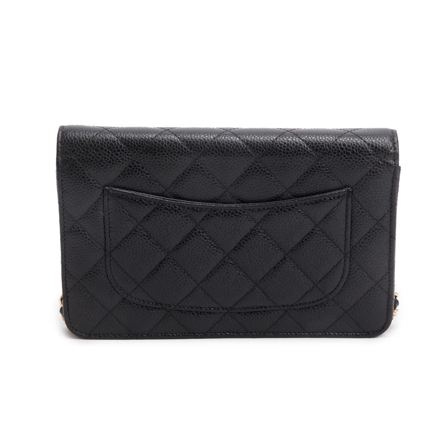 Chanel Black Quilted Caviar Leather Classic Wallet on Chain w/ Box, Receipt & Athenticity Card - Image 6