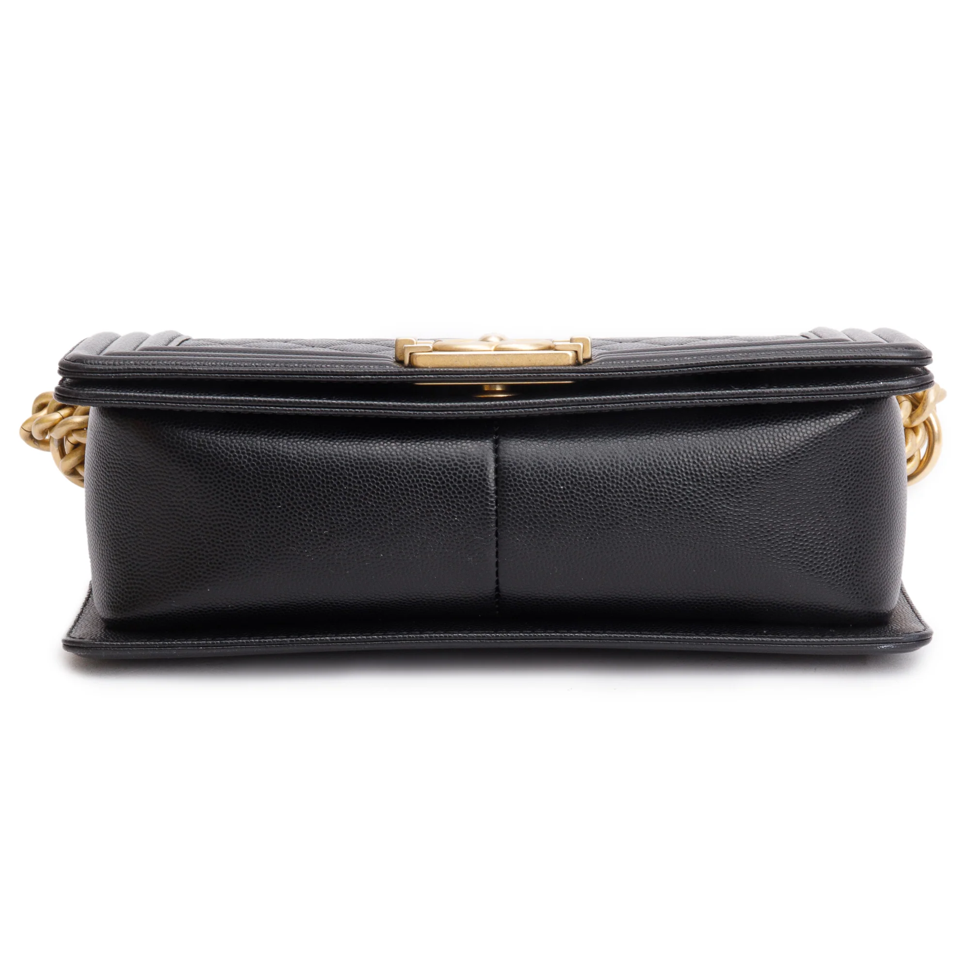 Chanel Black Quilted Caviar Leather Medium Boy Bag w/ Box - Image 8