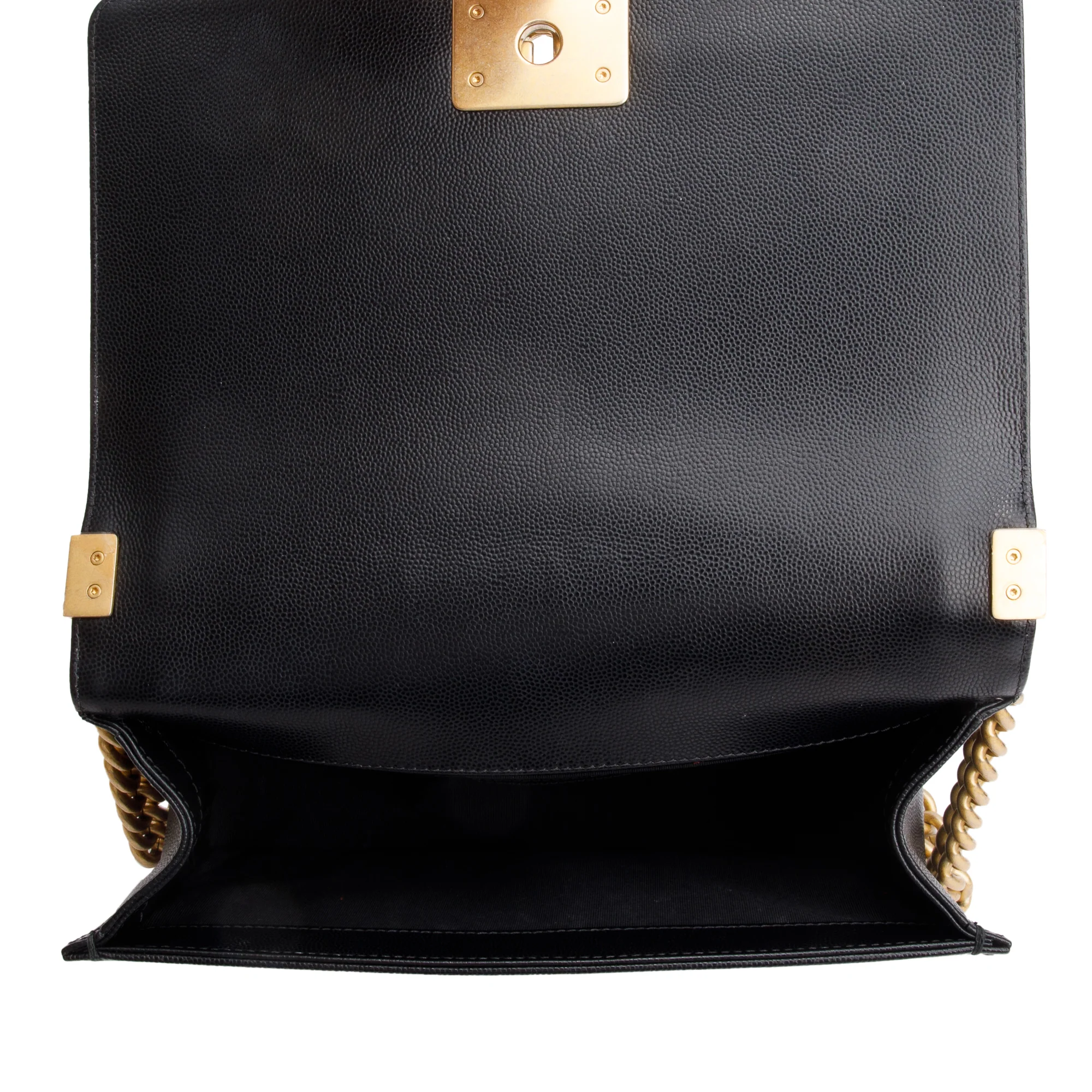 Chanel Black Quilted Caviar Leather Medium Boy Bag w/ Box - Image 9