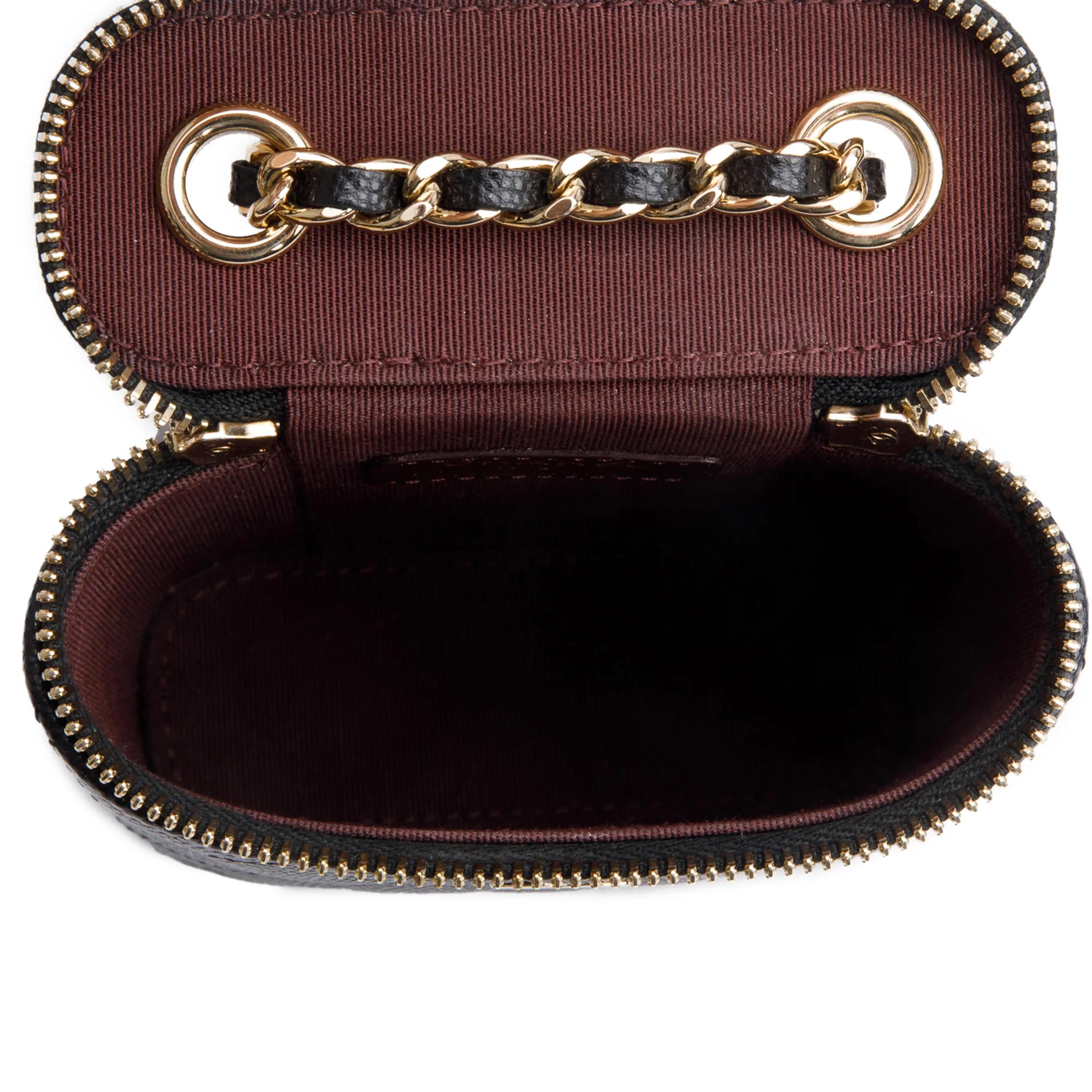 Chanel Black Quilted Caviar Mini Coco Beauty Vanity Case w/ Authenticity Card - Image 8