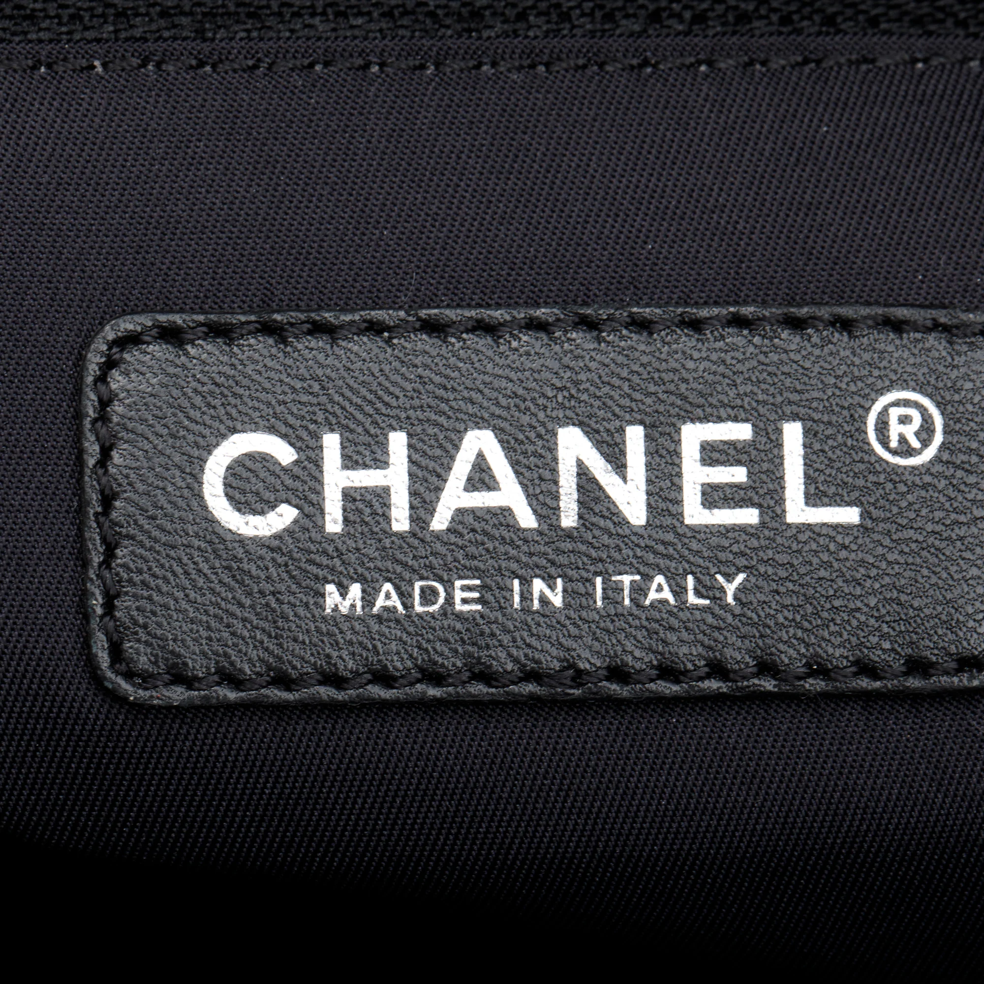 Chanel Black Quilted Coated Canvas Large Paris Biarritz Tote w/ Pouch & Authenticity Card - Image 8