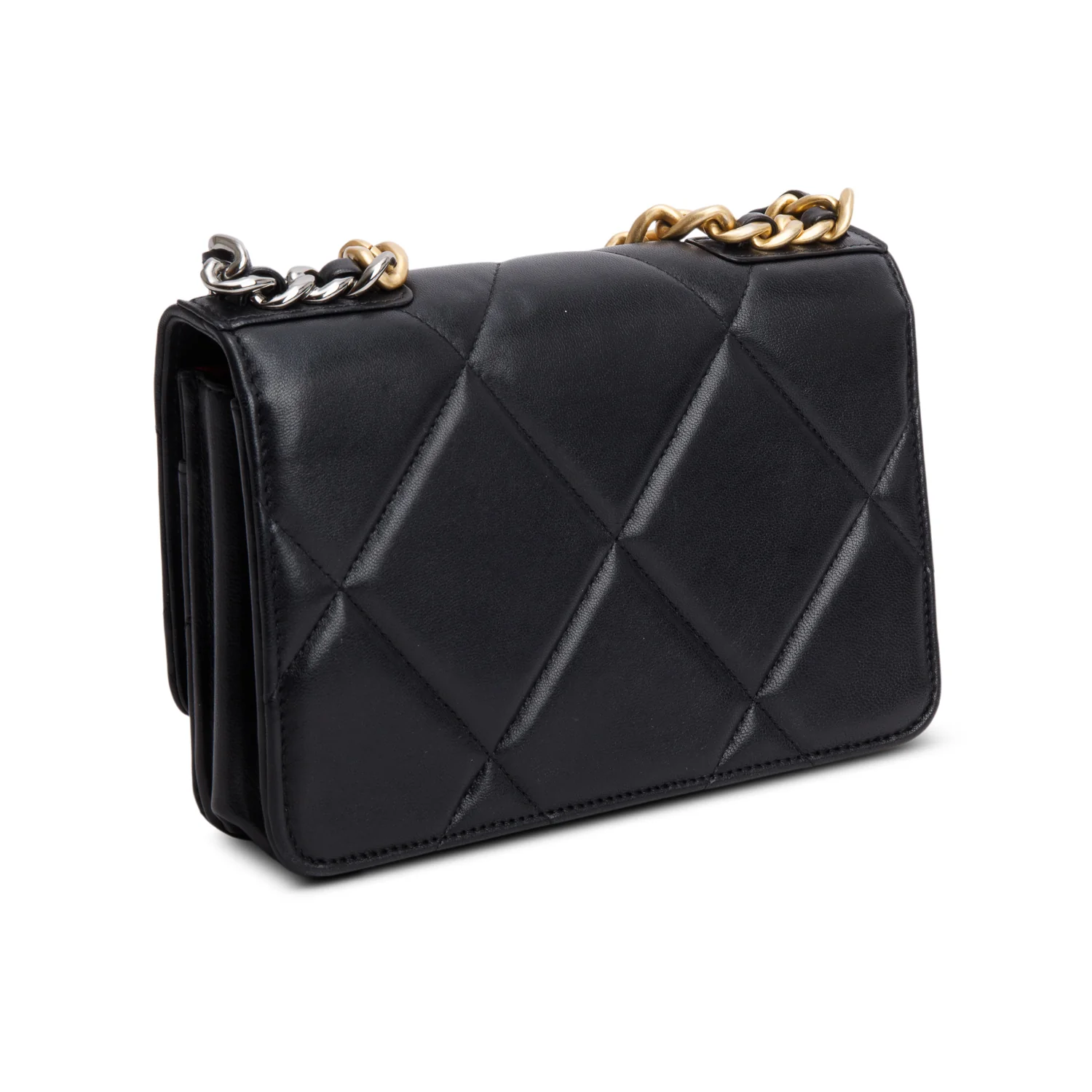Chanel Black Quilted Lambskin Leather 19 Wallet On Chain w/ Box - Image 6