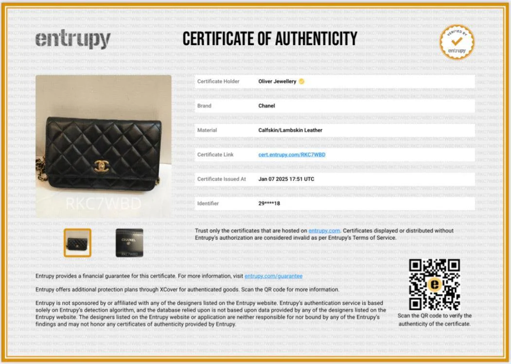 Chanel Black Quilted Lambskin Leather CC Coco Crush Classic Wallet on Chain w/ Box & Authenticity Card - Image 12