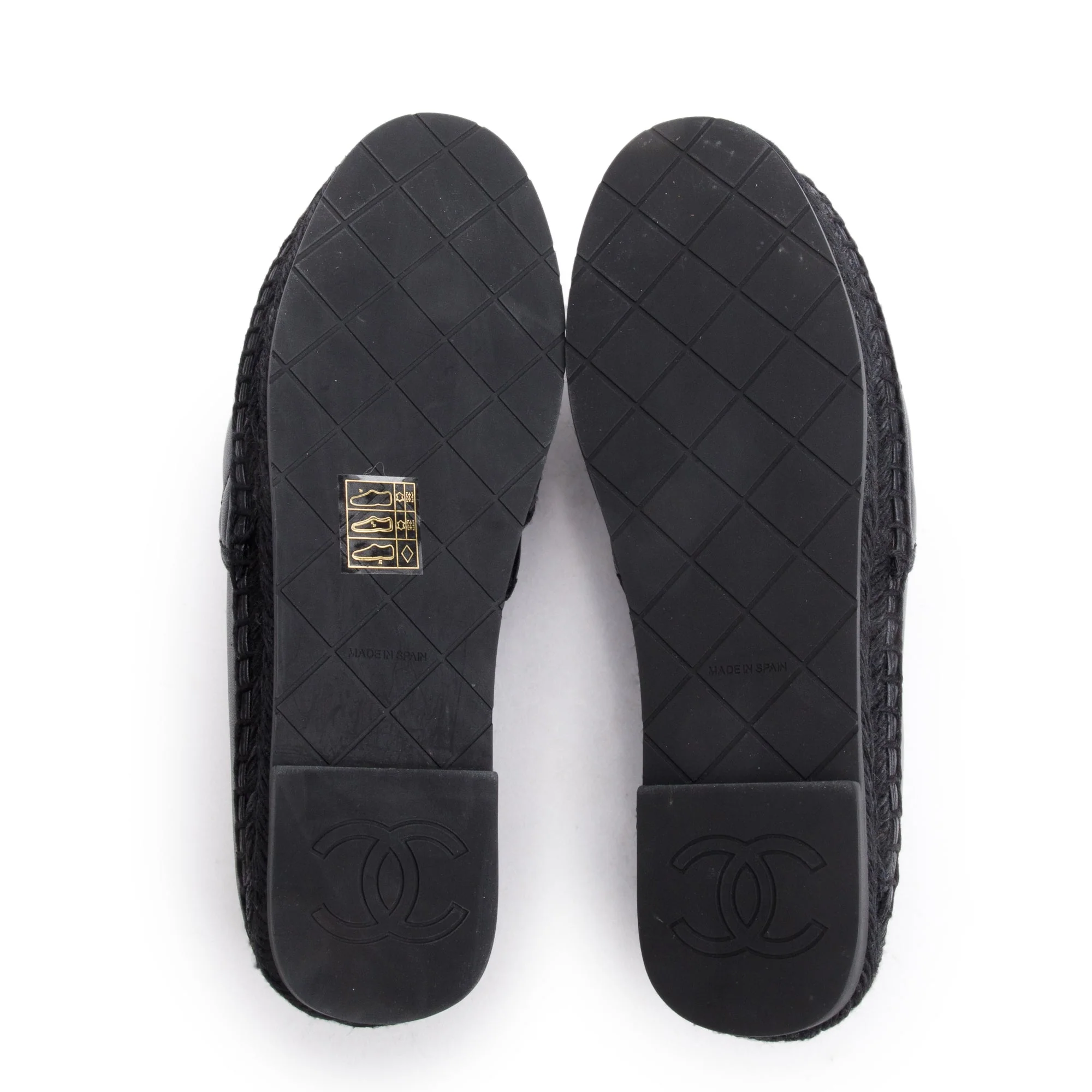 Chanel Black Quilted Lambskin Leather CC Logo Espadrilles, Size 36 w/ Box & Receipt - Image 7