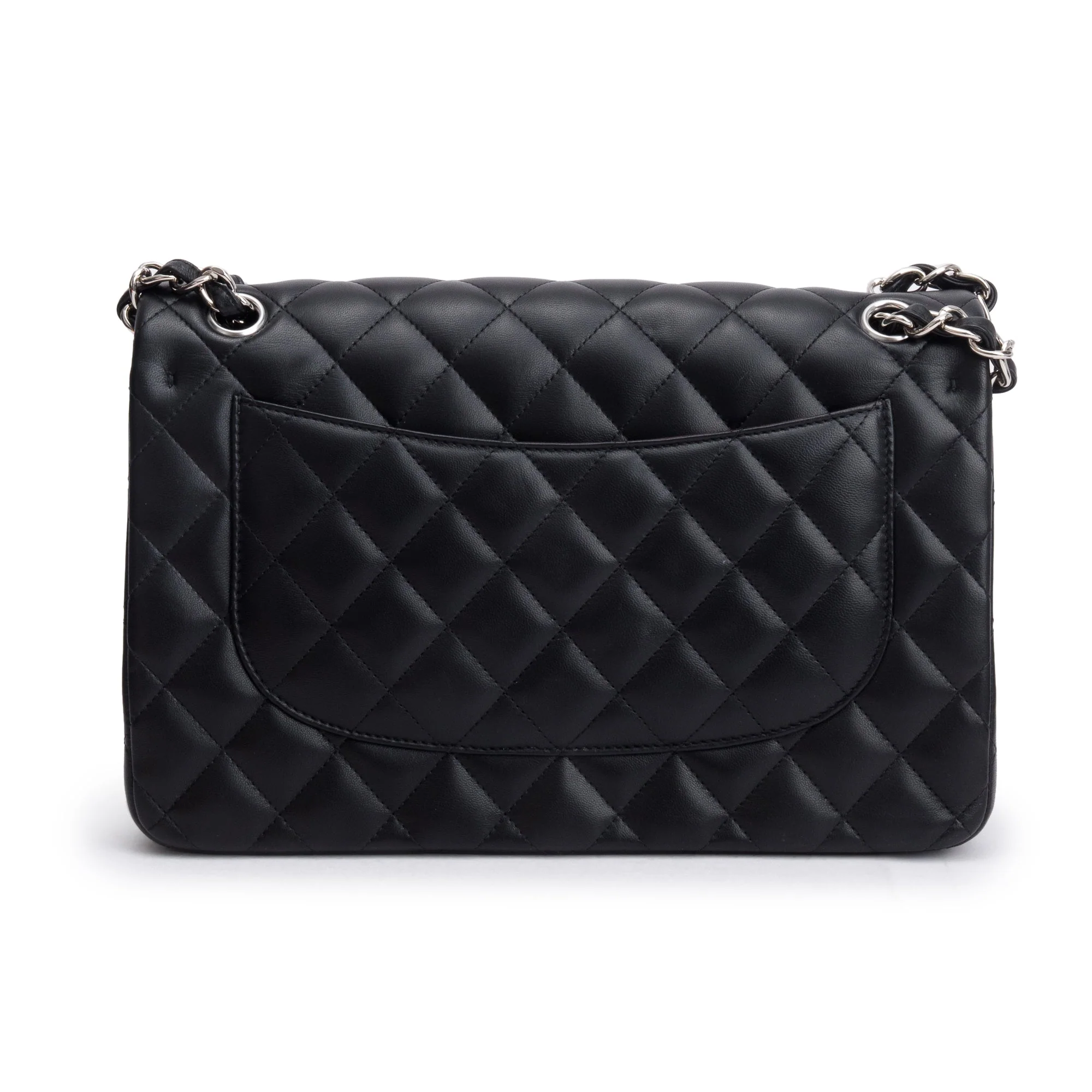Chanel Black Quilted Lambskin Leather Classic Jumbo Double Flap Bag w/ Authenticity Card - Image 5