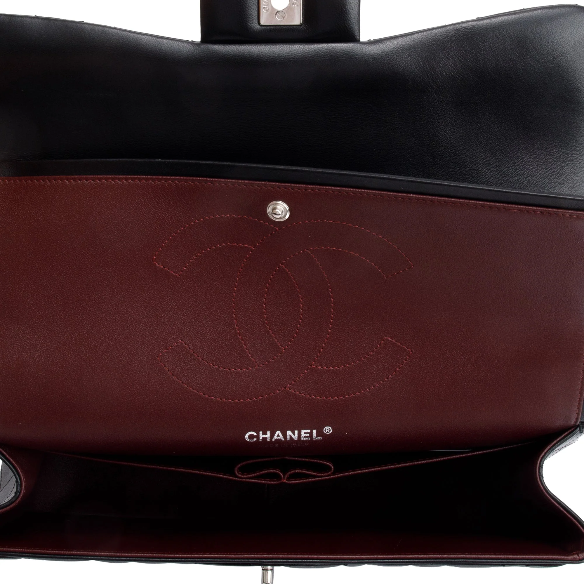 Chanel Black Quilted Lambskin Leather Classic Jumbo Double Flap Bag w/ Box & Authenticity Card - Image 7