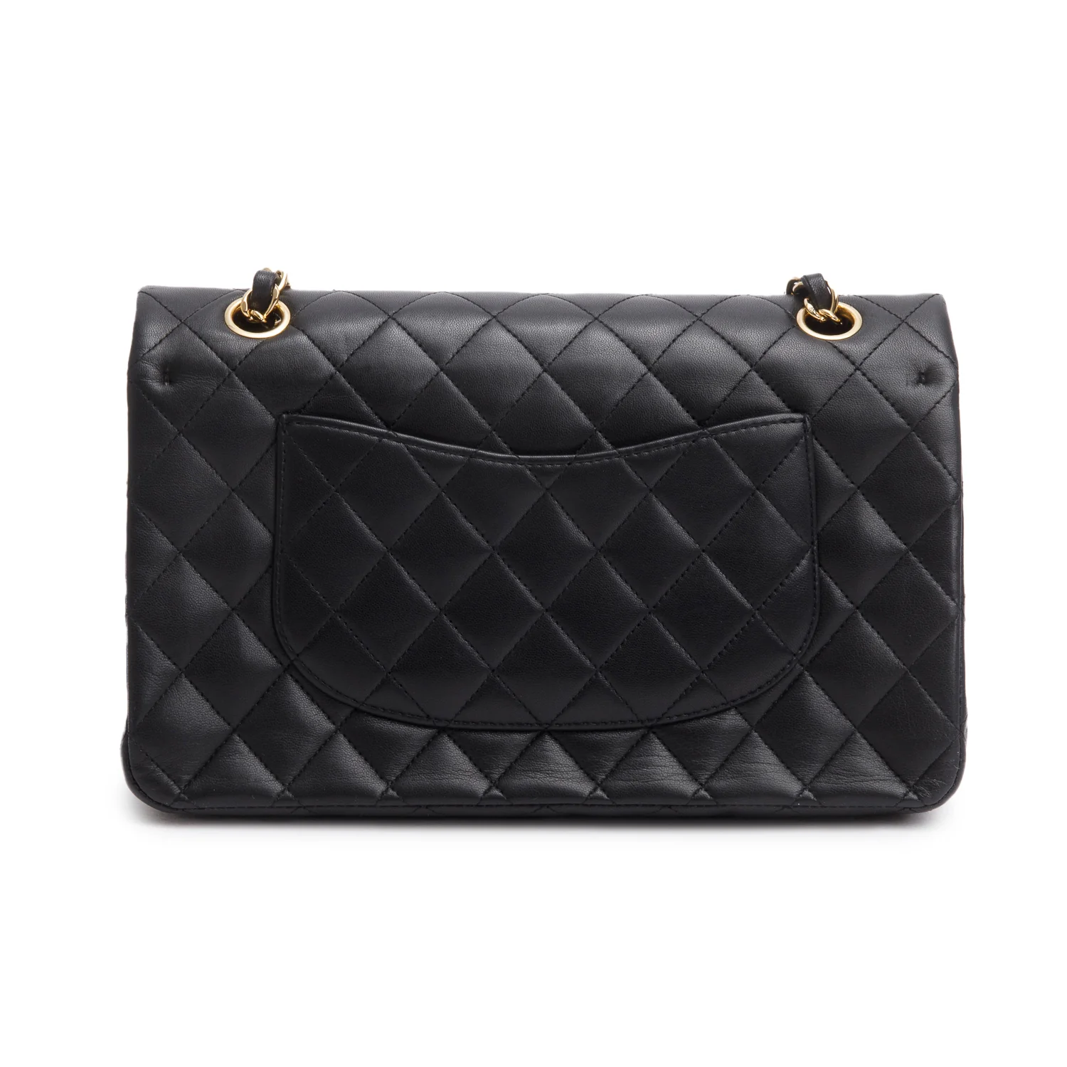 Chanel Black Quilted Lambskin Leather Classic Medium Double Flap Bag - Image 4