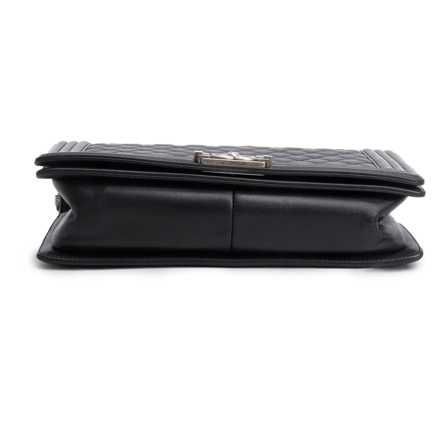 Chanel Black Quilted Lambskin Leather Large Boy Bag - Image 7