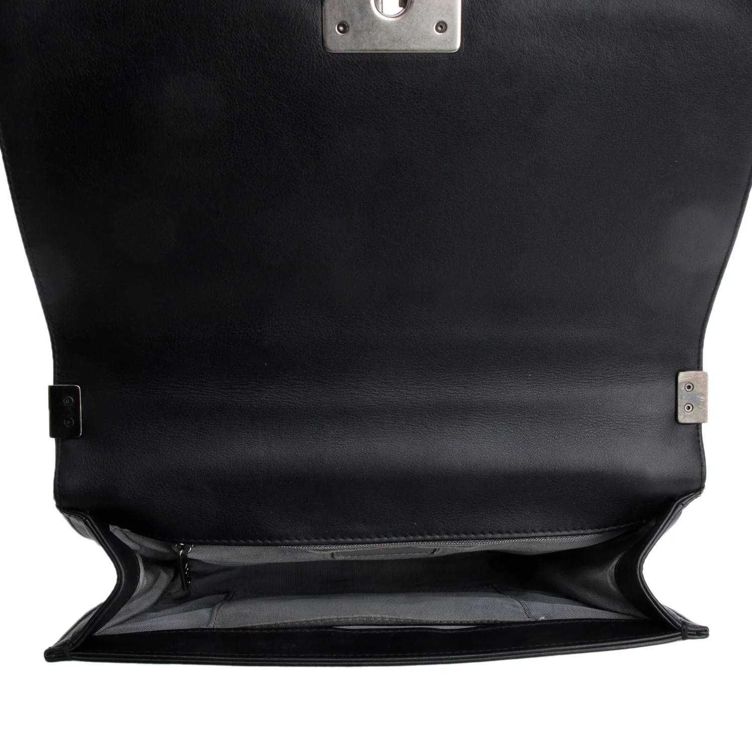 Chanel Black Quilted Lambskin Leather Large Boy Bag - Image 8