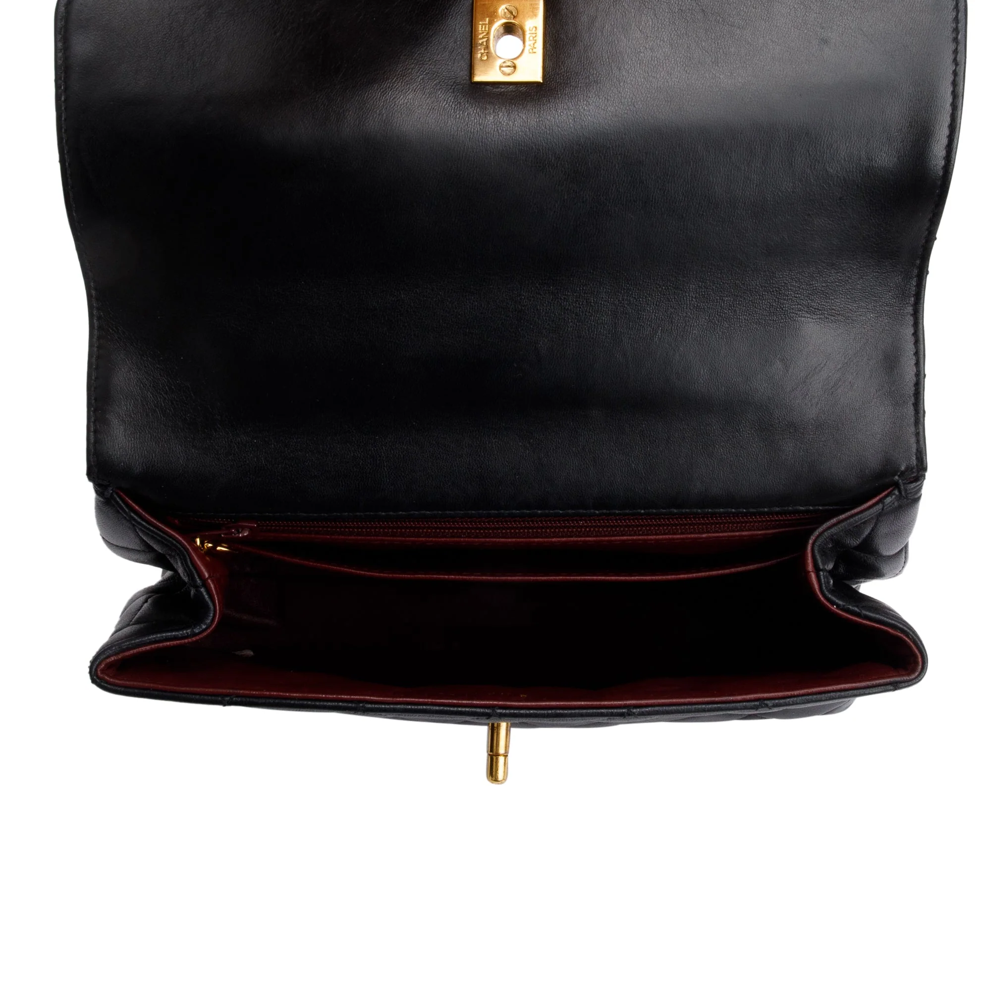 Chanel Black Quilted Lambskin Leather Medium Kelly Top Handle Bag - Image 6
