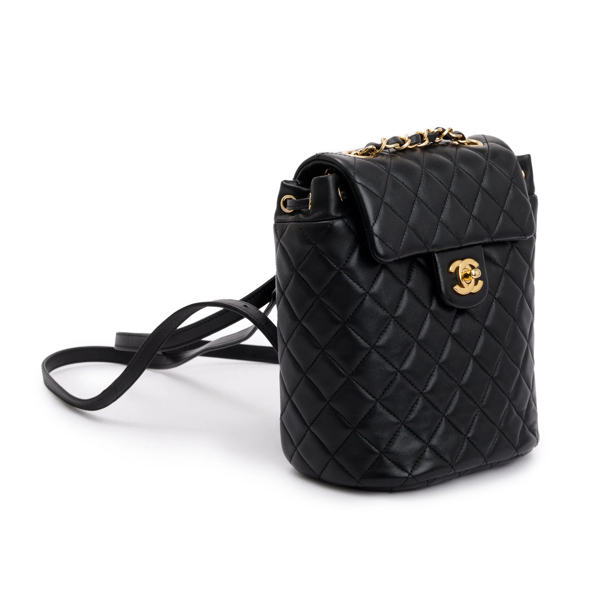 Chanel Black Quilted Lambskin Leather Mini Urban Spirit Backpack w/ Authenticity Card - Image 3