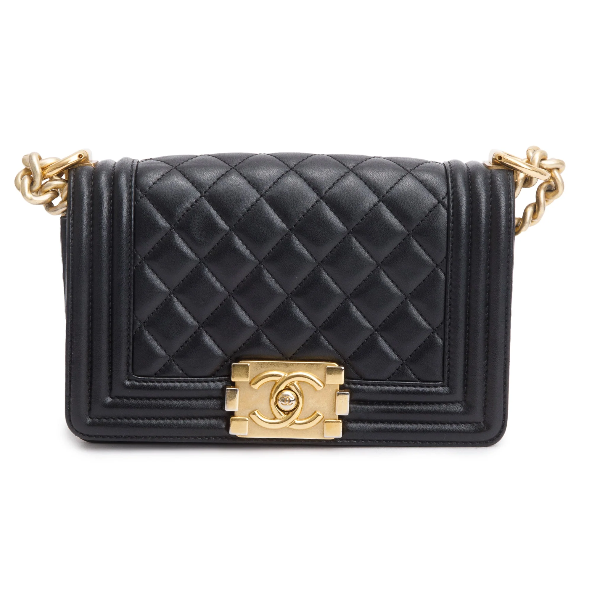 Chanel Black Quilted Lambskin Leather Small Boy Bag w/ Authenticity Card - Image 3