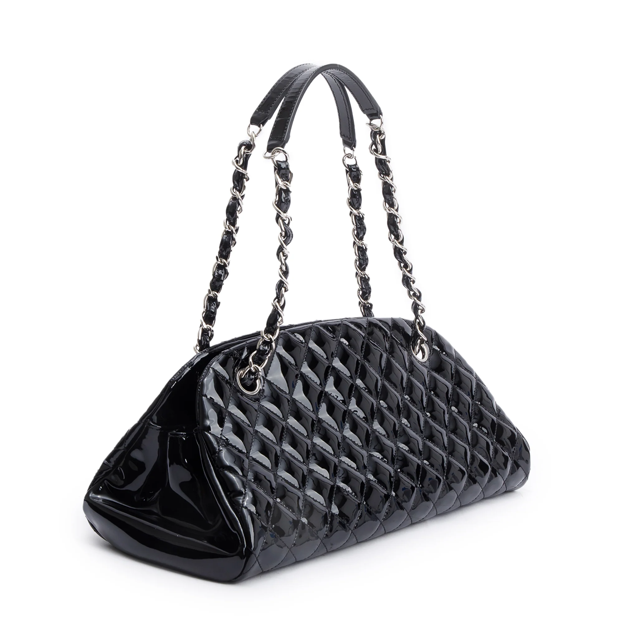 Chanel Black Quilted Leather Just Mademoiselle Medium Bowler Bag - Image 4