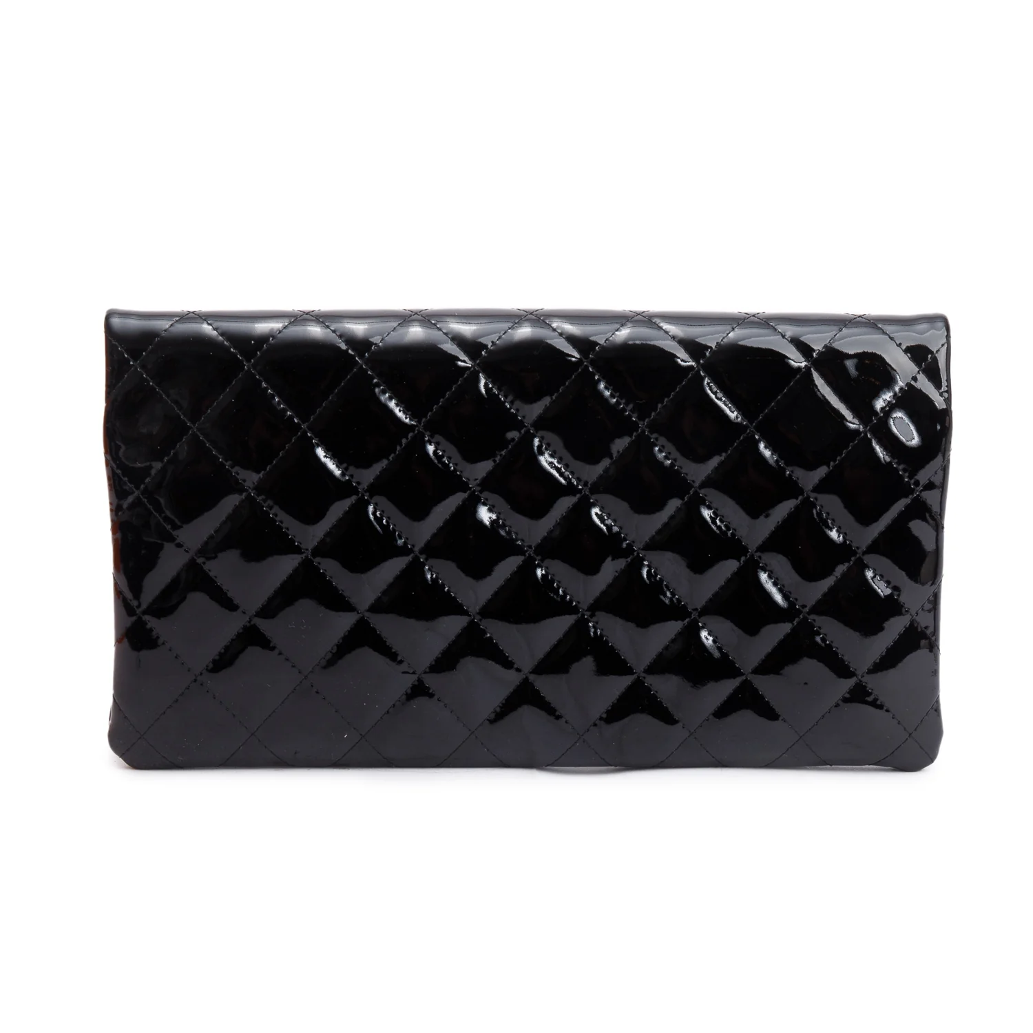 Chanel Black Quilted Patent Leather Beauty CC Clutch - Image 3