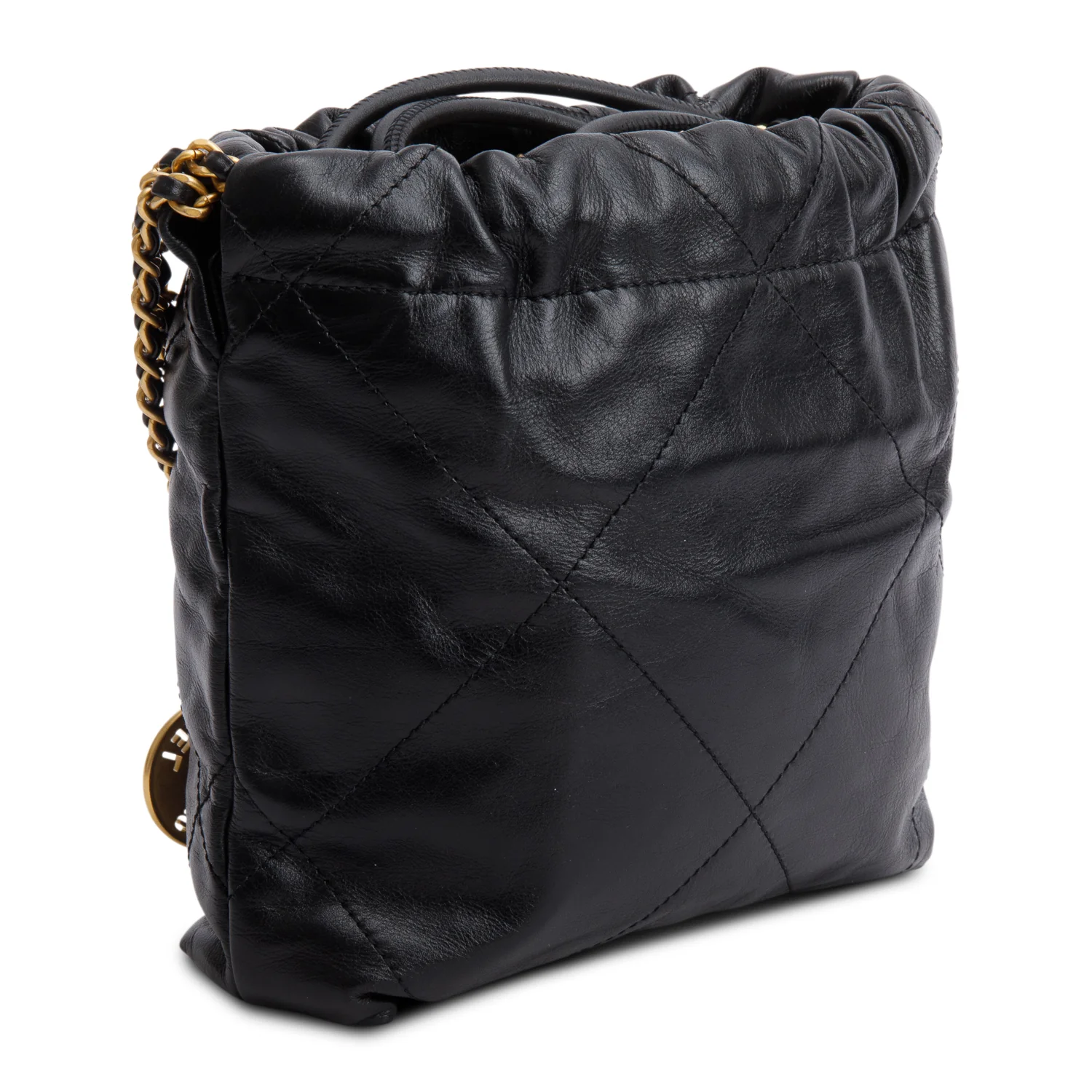 Chanel Black Quilted Shiny Calfskin Mini 22 - Image 6