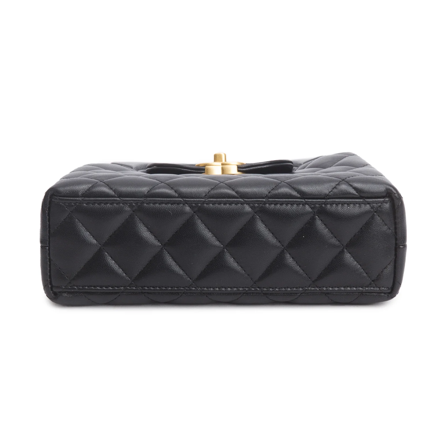 Chanel Black Shiny Age Calfskin Quilted Nano Kelly Shopper - Image 7