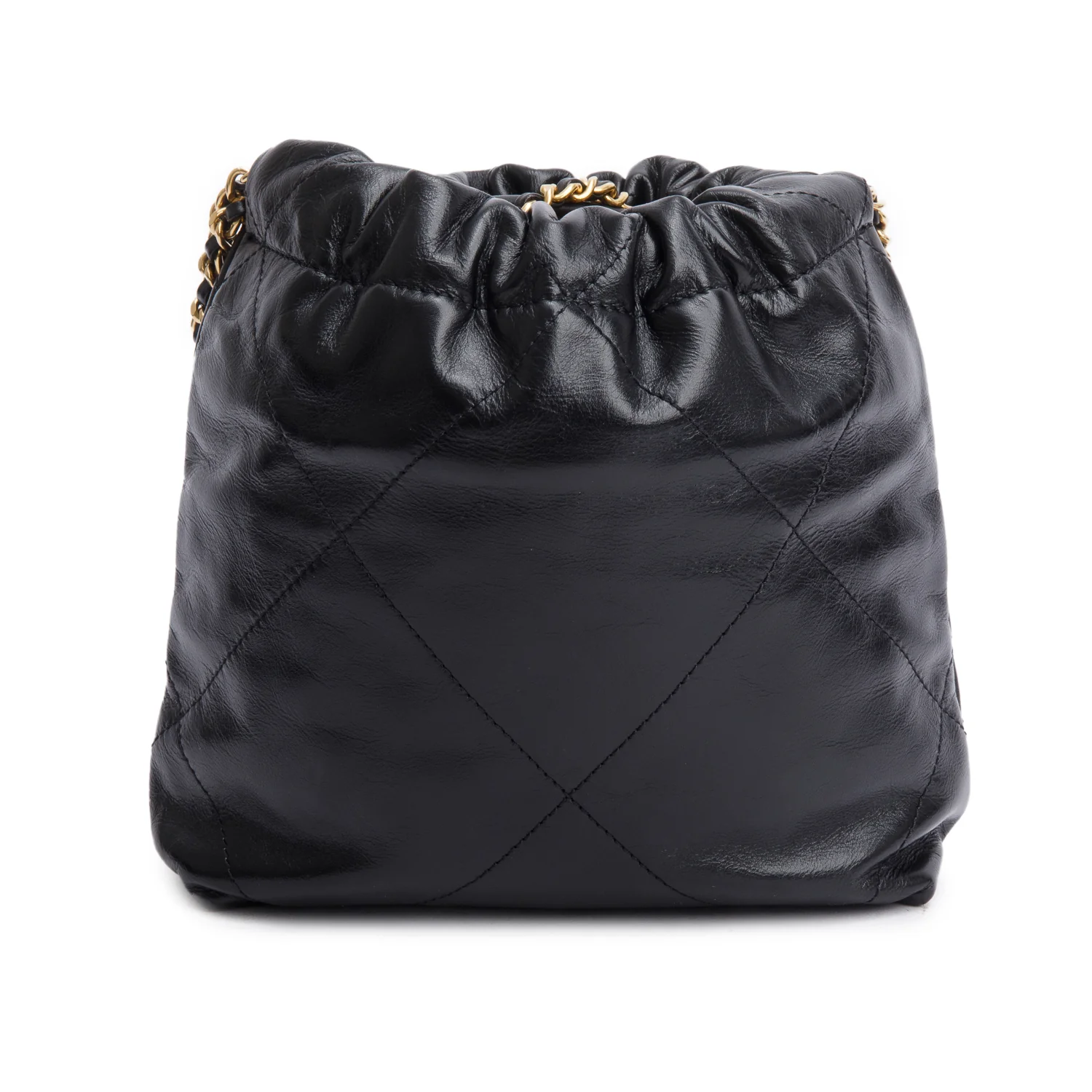 Chanel Black Shiny Calfskin Quilted Mini Chanel 22 - Image 5