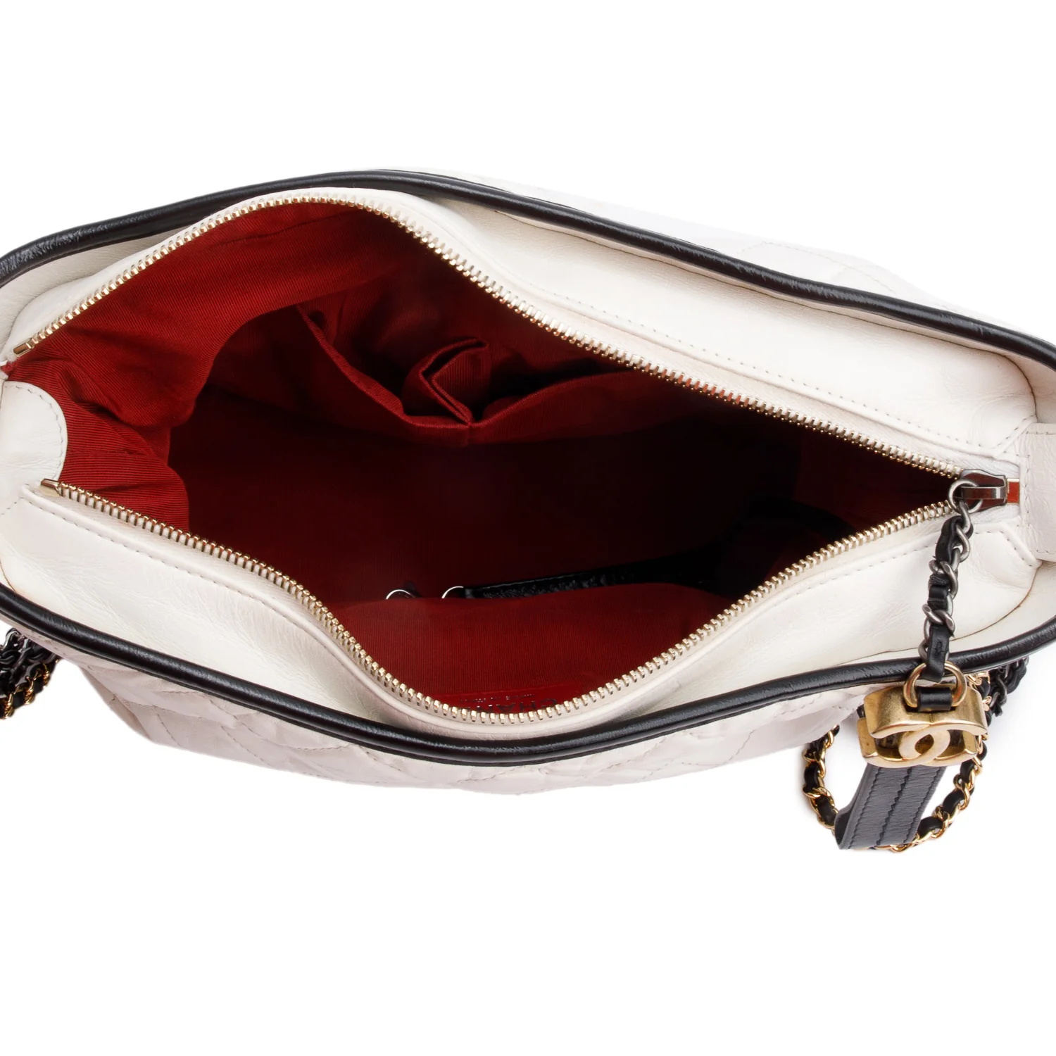 Chanel Black & White Aged Calfskin Leather Medium Gabrielle Hobo w/ Box & Authenticity Card - Image 8