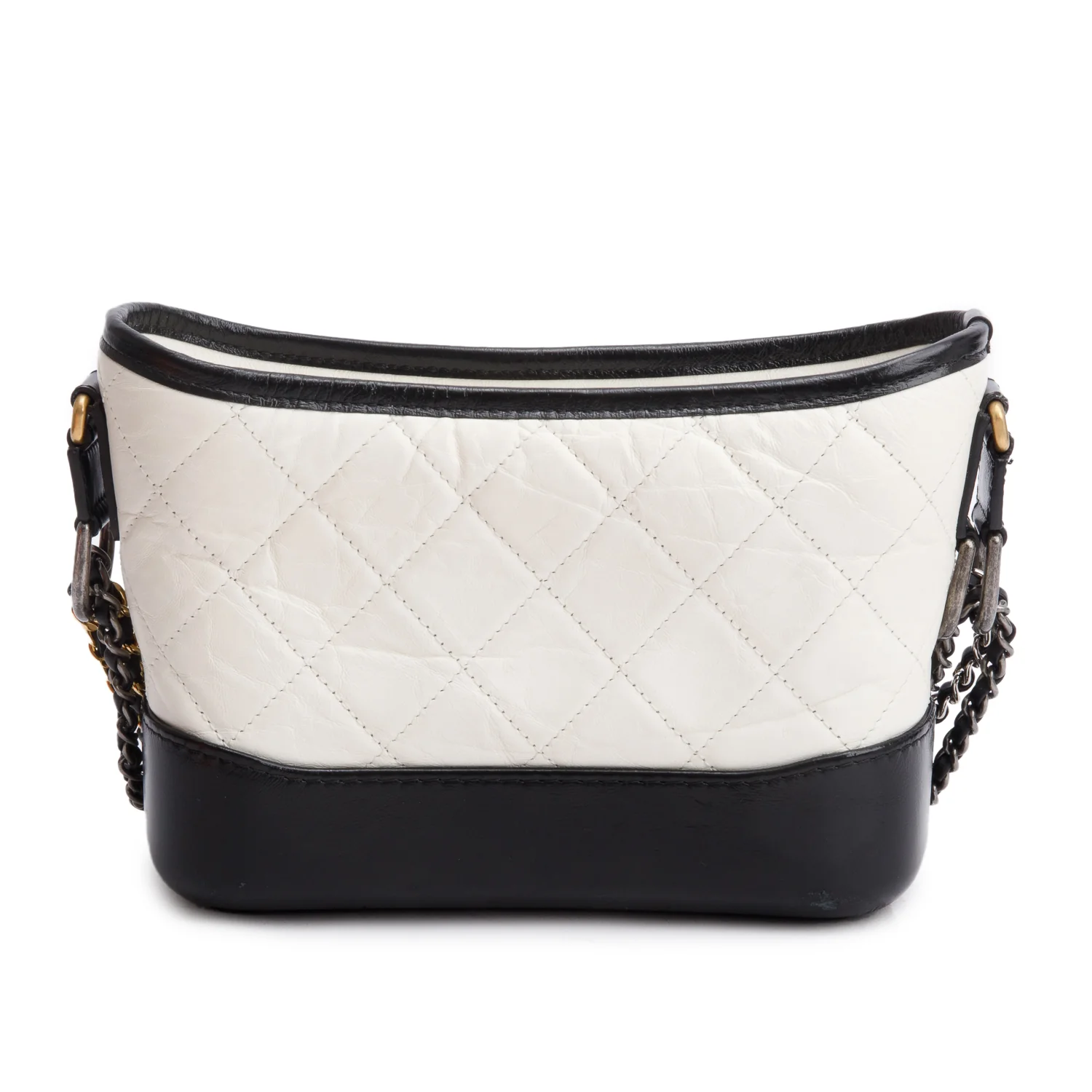 Chanel Black & White Aged Calfskin Leather Small Gabrielle Hobo w/ Box & Authenticity Card - Image 3