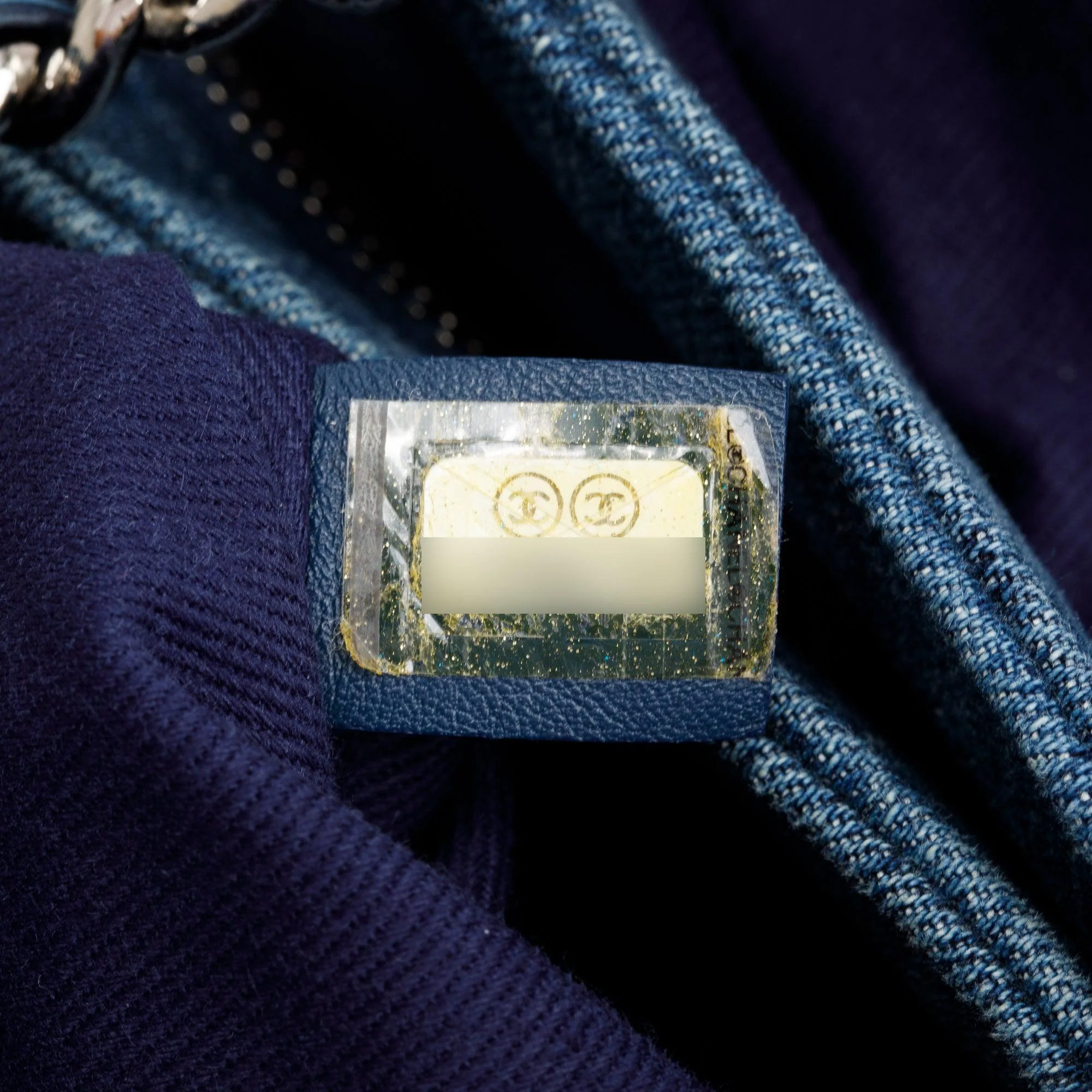 Chanel Blue Camellia Denim Just Mademoiselle Bowler Bag - Image 9