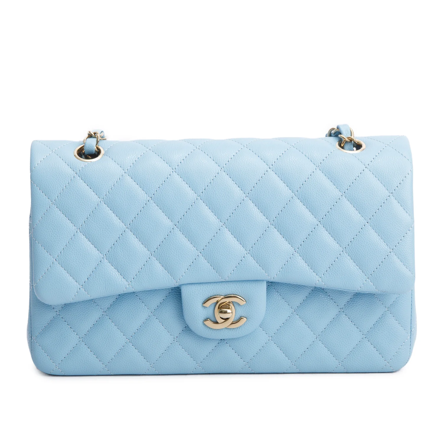 Chanel Blue Caviar Quilted Medium Double Flap w/ Box - Image 3