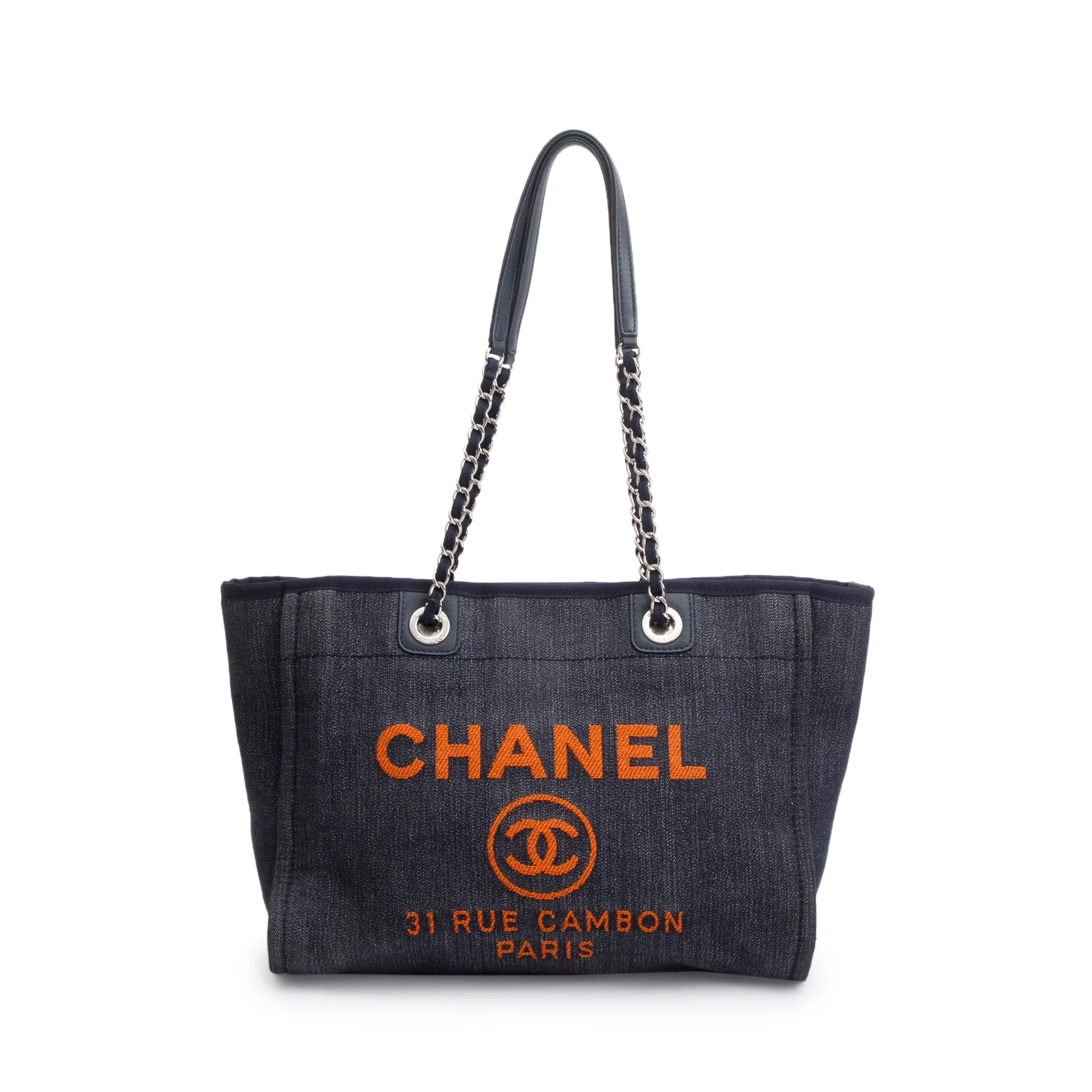 Chanel Blue Denim Small Deauville Tote - Image 3