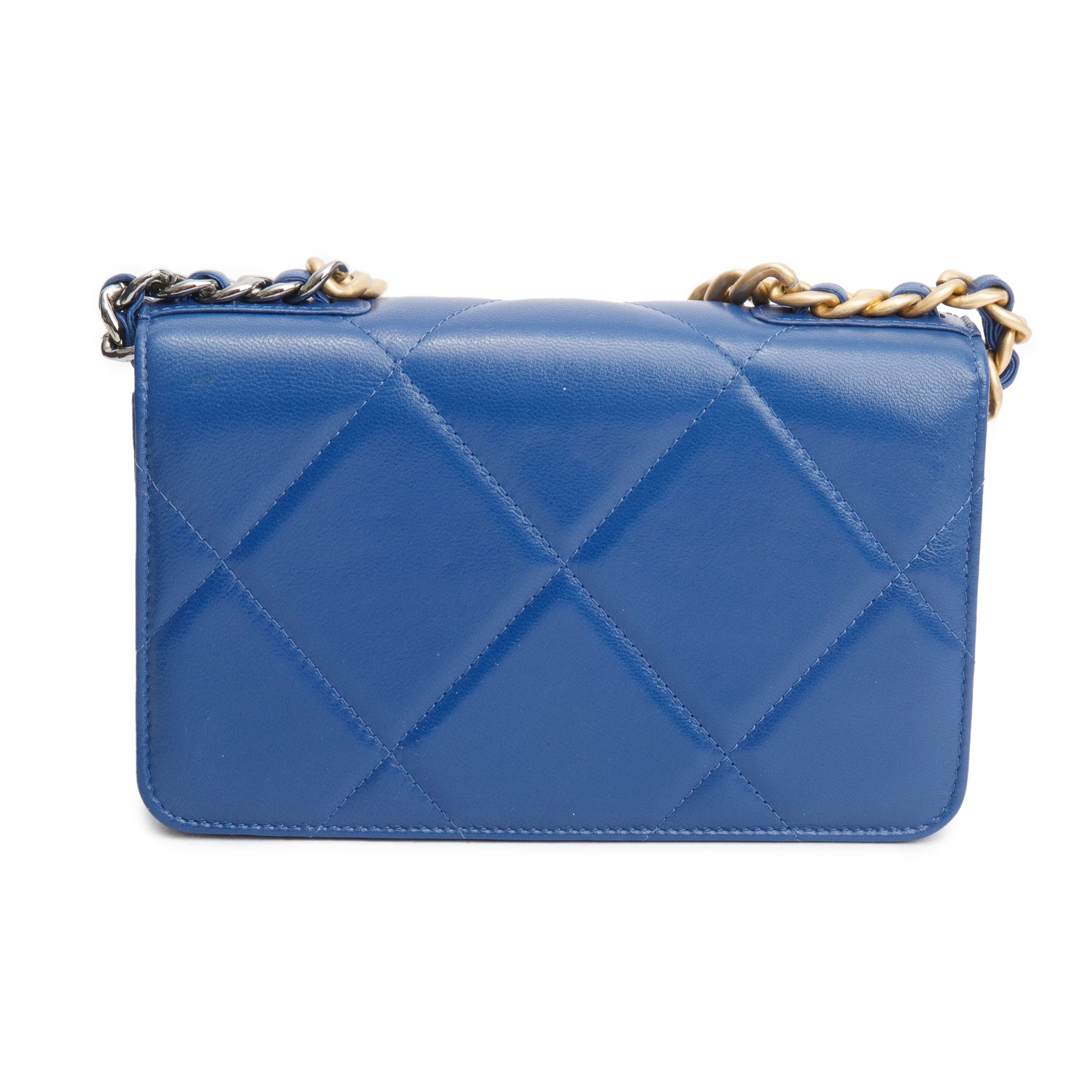 Chanel Blue Lambskin Leather 19 Wallet On Chain w/ Box & Authenticity Card - Image 6