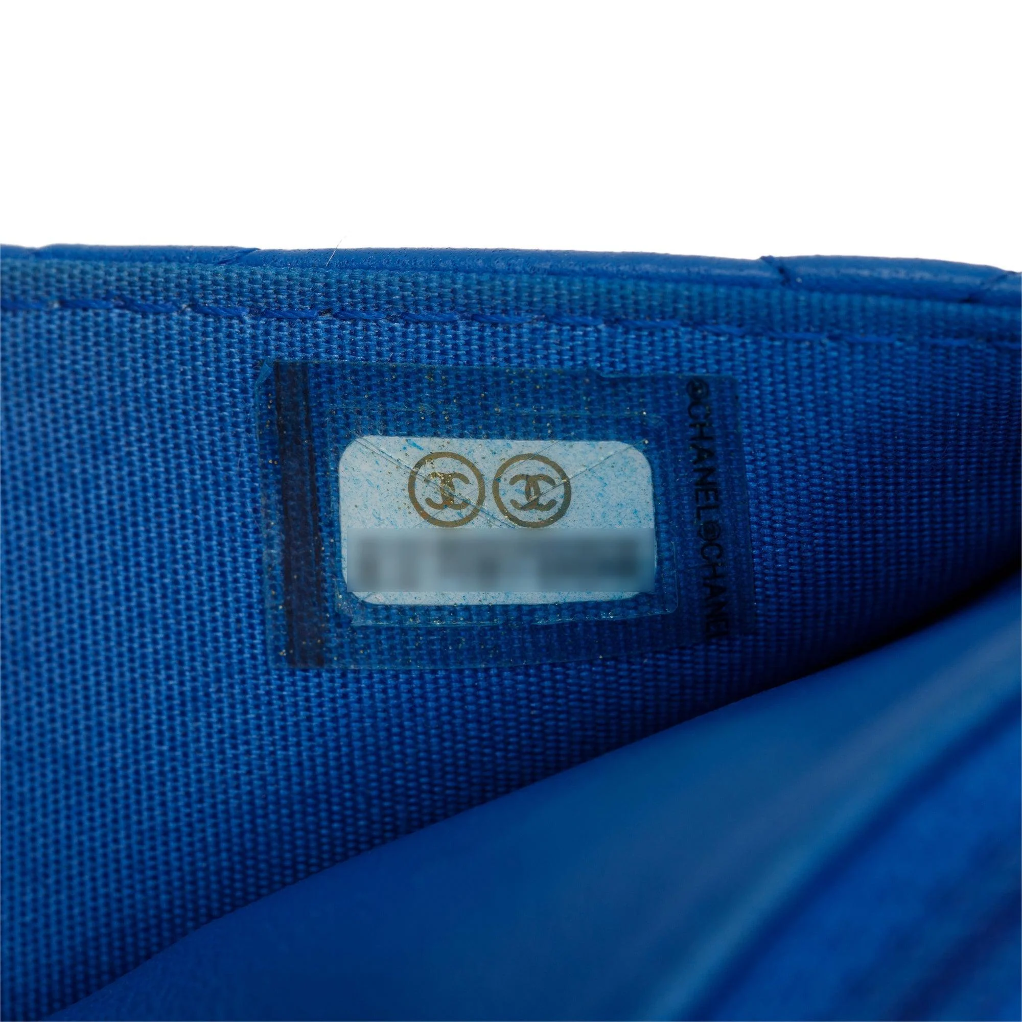 Chanel Blue Lambskin Leather Boy Wallet on Chain - Image 11