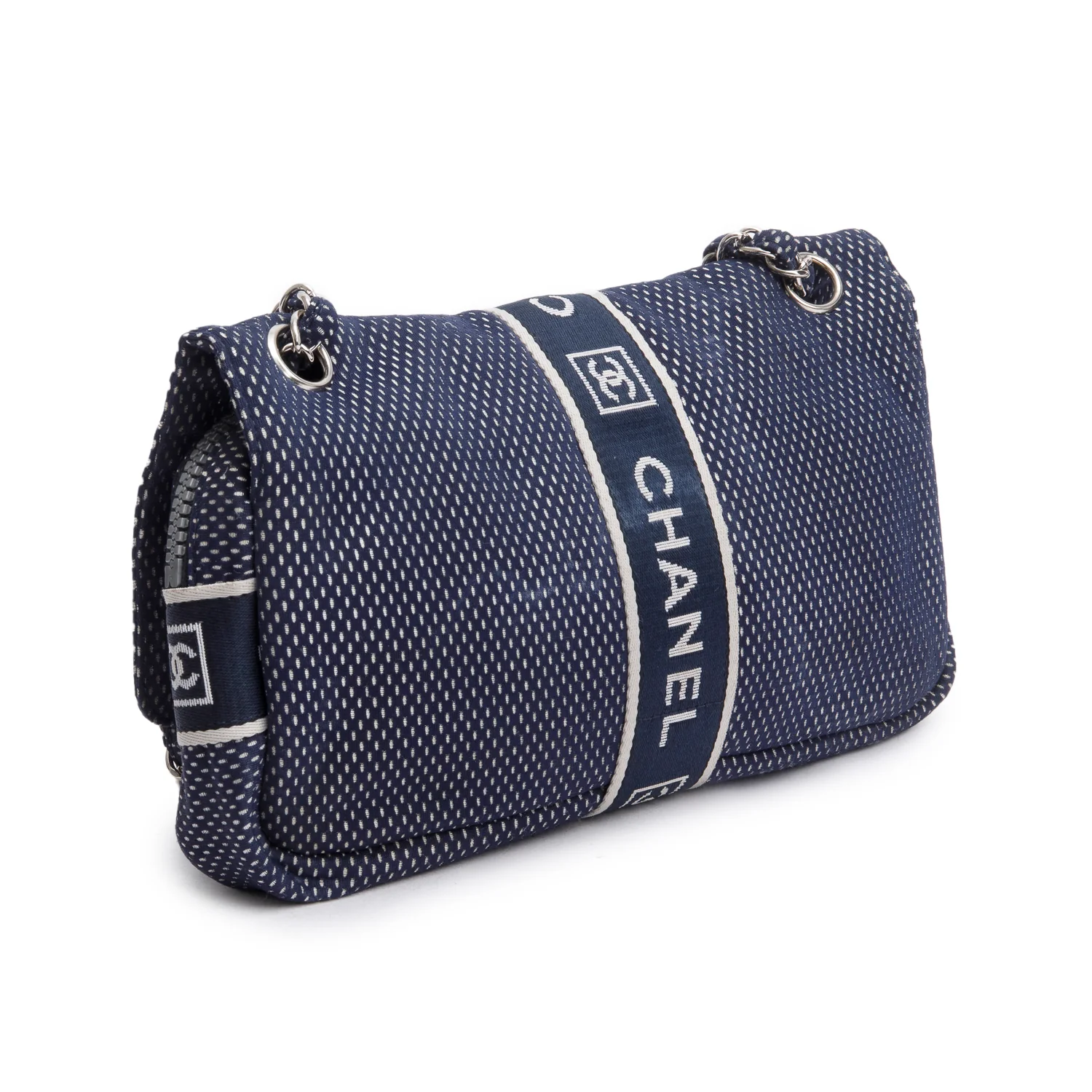 Chanel Blue Nylon Sport Ligne Flap Bag - Image 6