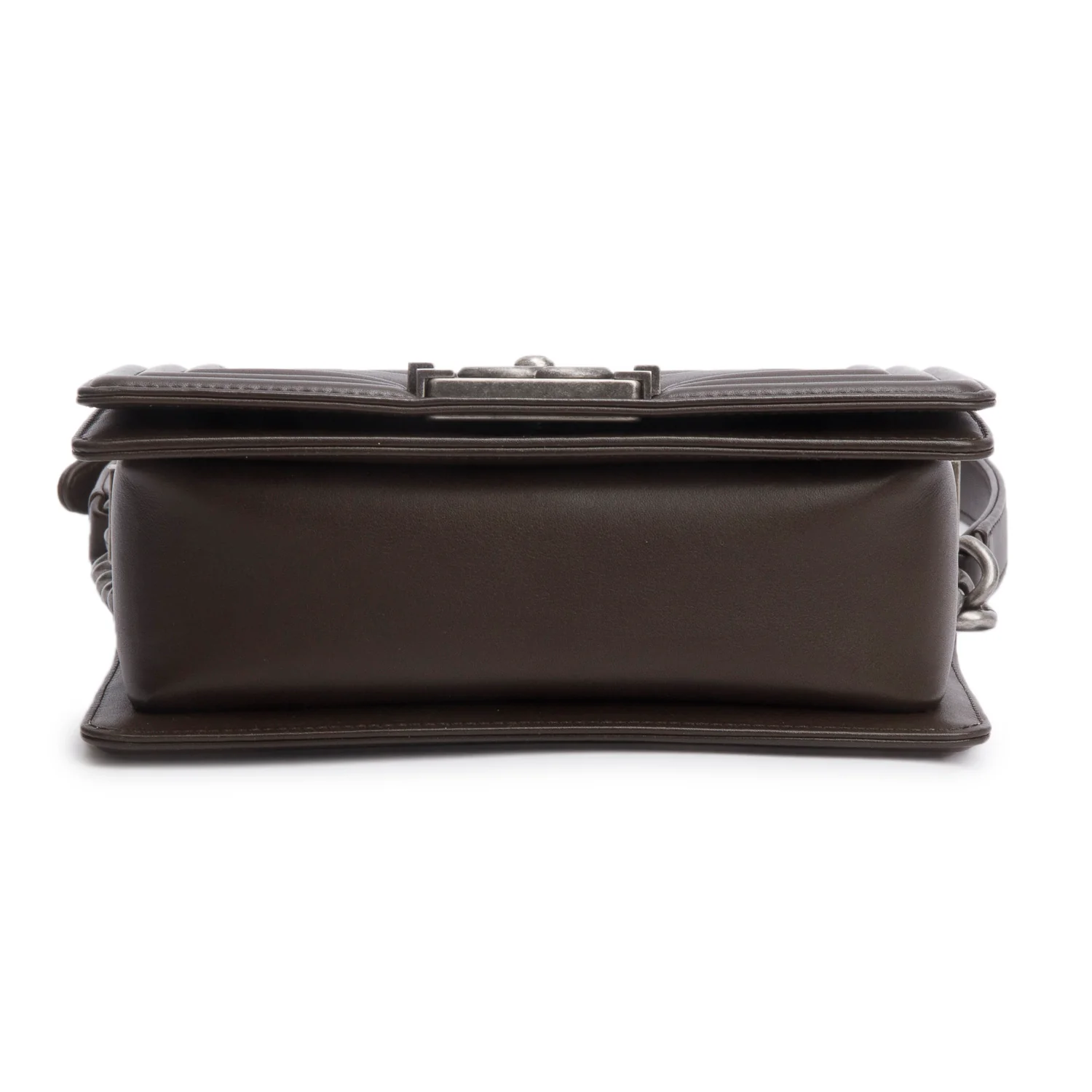 Chanel Brown Lambskin Chevron Small Boy Bag w/ Box & Authenticity Card - Image 7