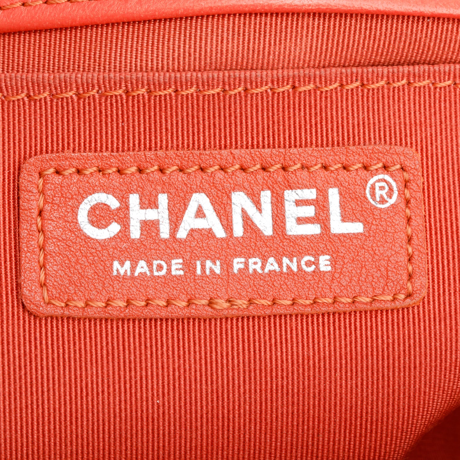 Chanel Coral Calfskin Leather Tweed Medium Boy Bag w/ Box & Authenticity Card - Image 10