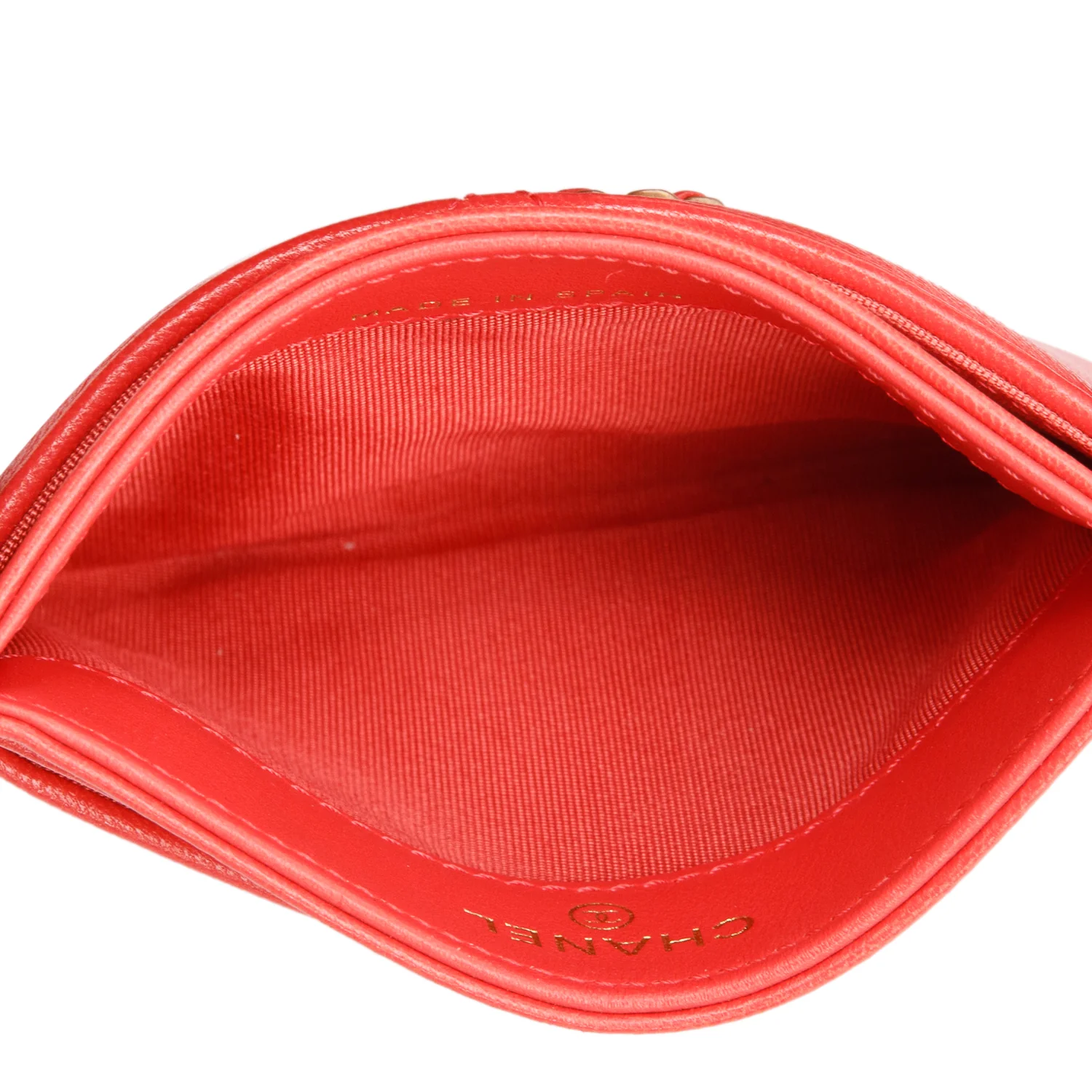 Chanel Coral Quilted Lambskin Leather 19 Card Holder w/ Box - Image 8