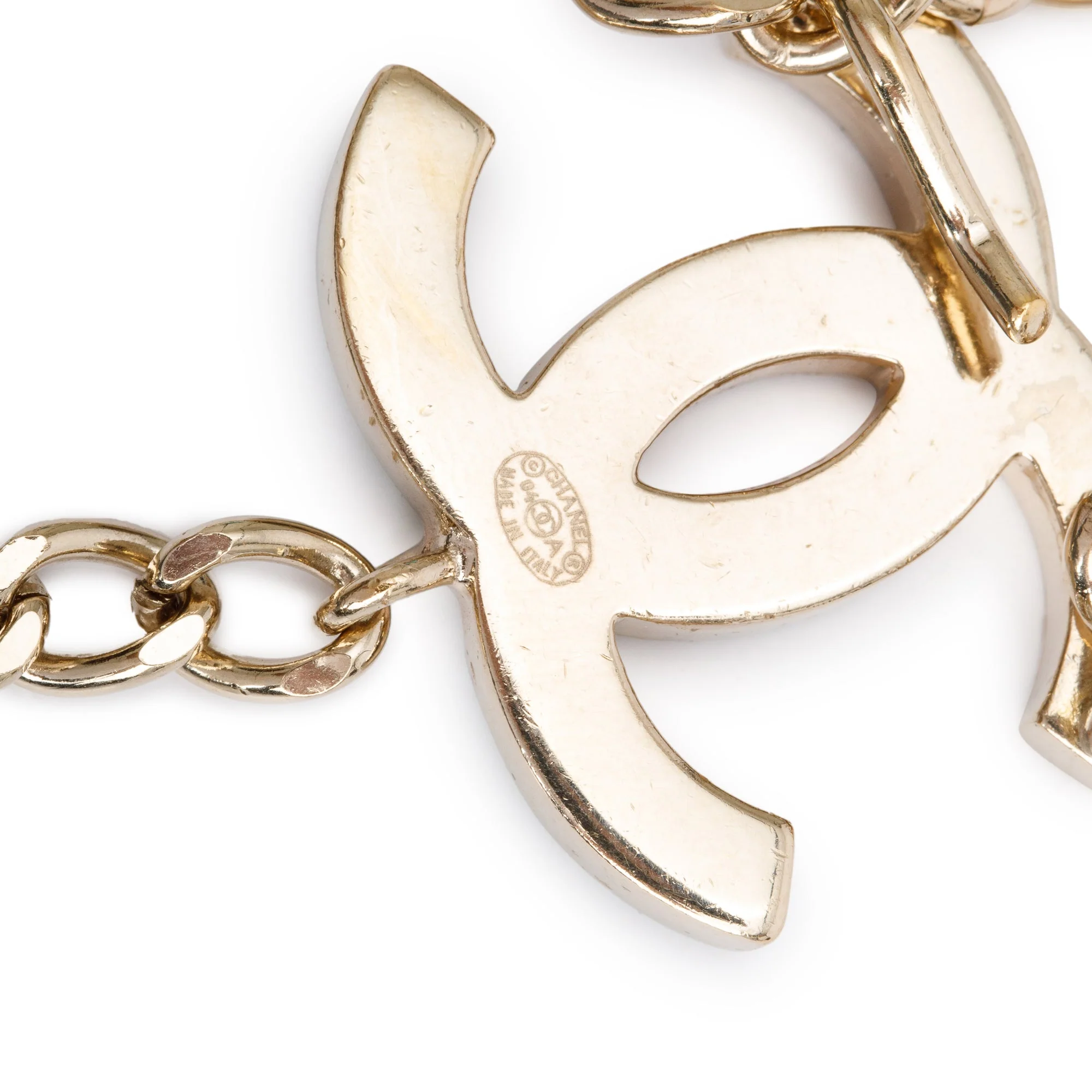 Chanel Gold Plated Enamel CC Logo Waist Belt - Image 4