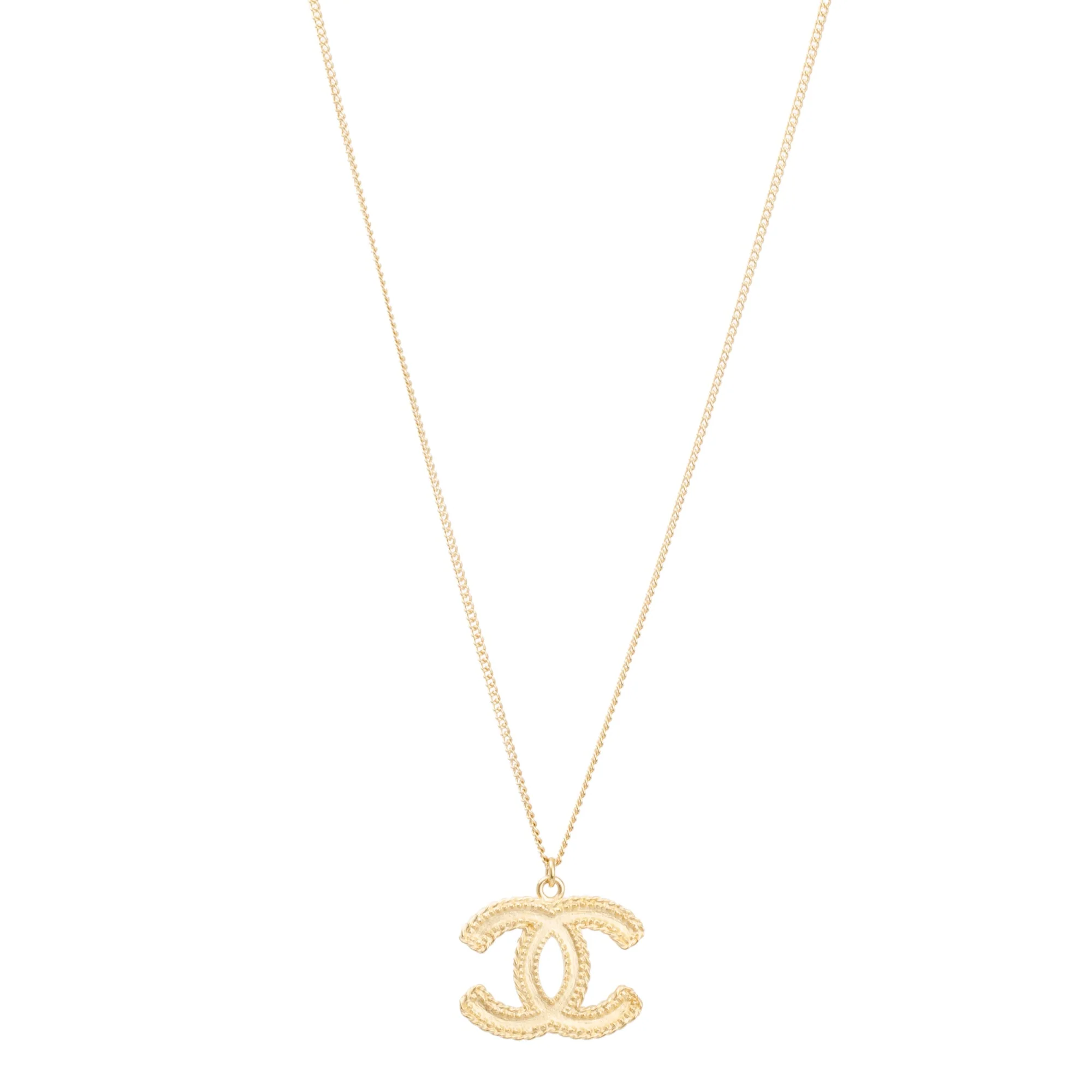 Chanel Gold-Plated Metal CC Pendant Necklace - Image 5