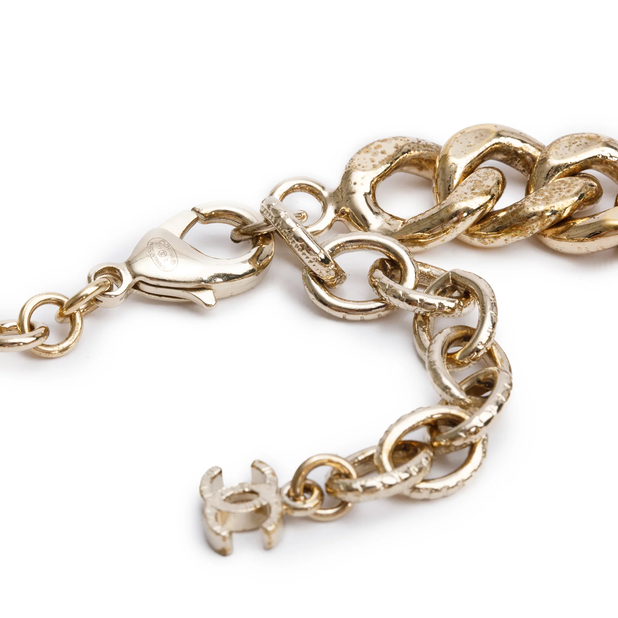 Chanel Gold Plated Strass 'CHANEL' Choker Necklace w/ Box - Image 3