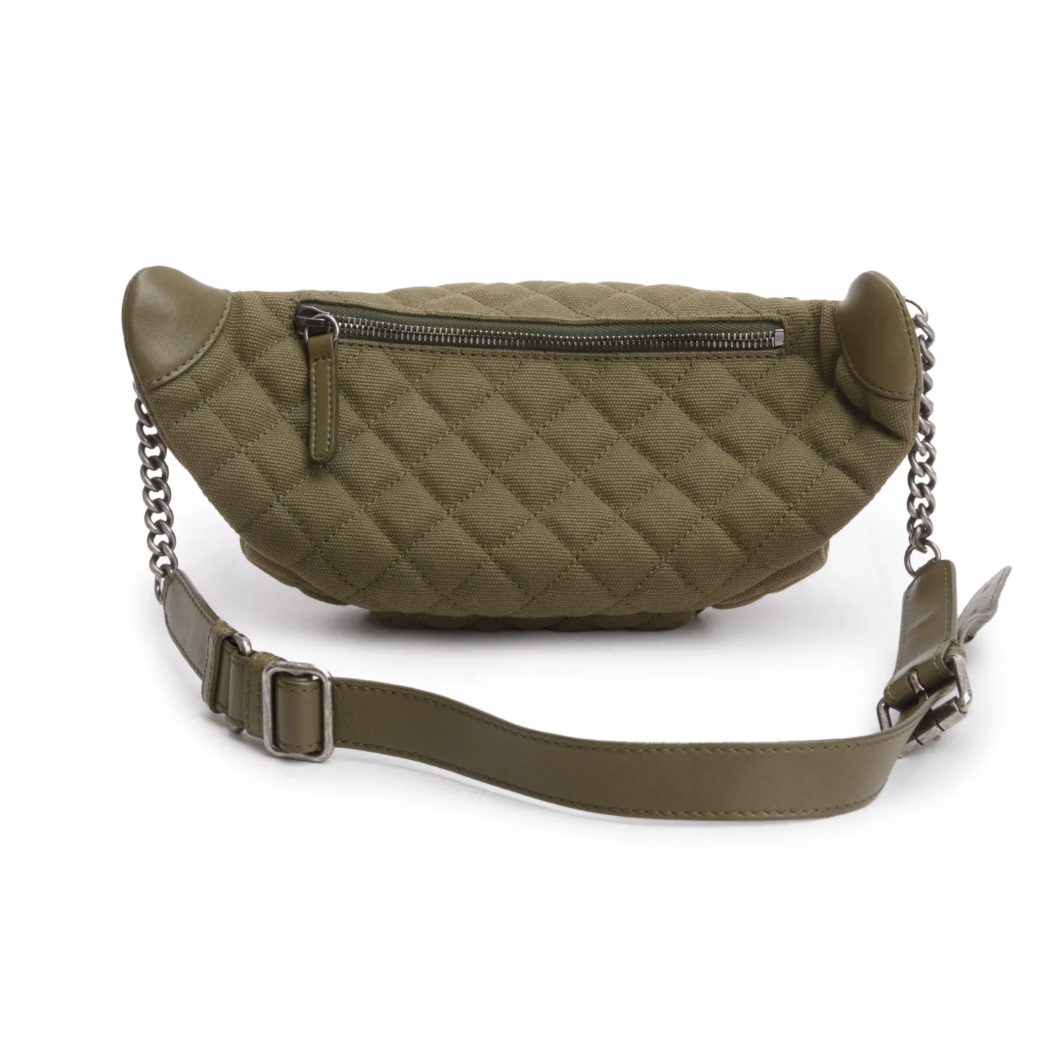 Chanel Green Canvas Coco Cuba Charms Waist Bag - Image 3