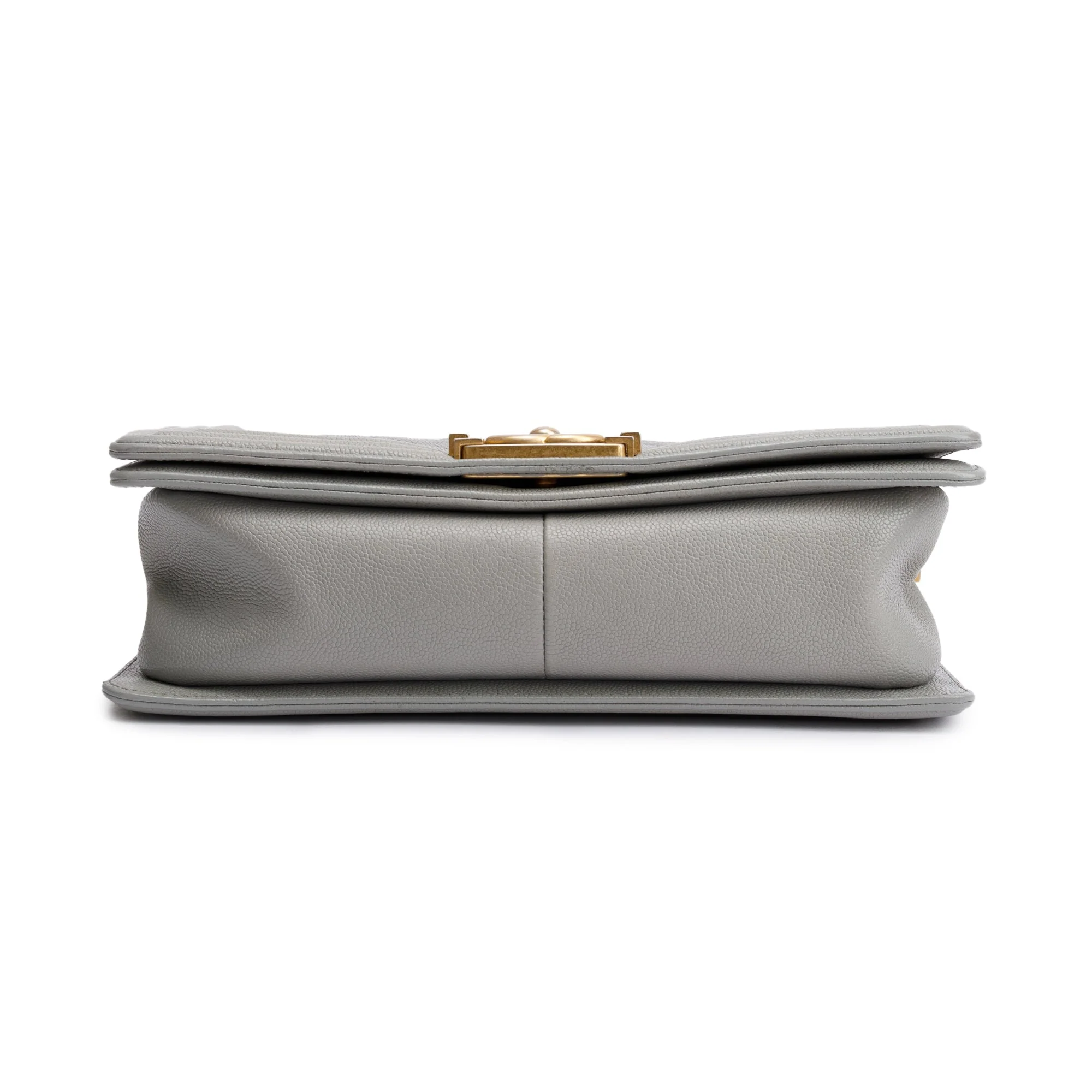 Chanel Grey Caviar Leather Medium Boy Bag w/ Box, Receipt & Authenticity Card - Image 10