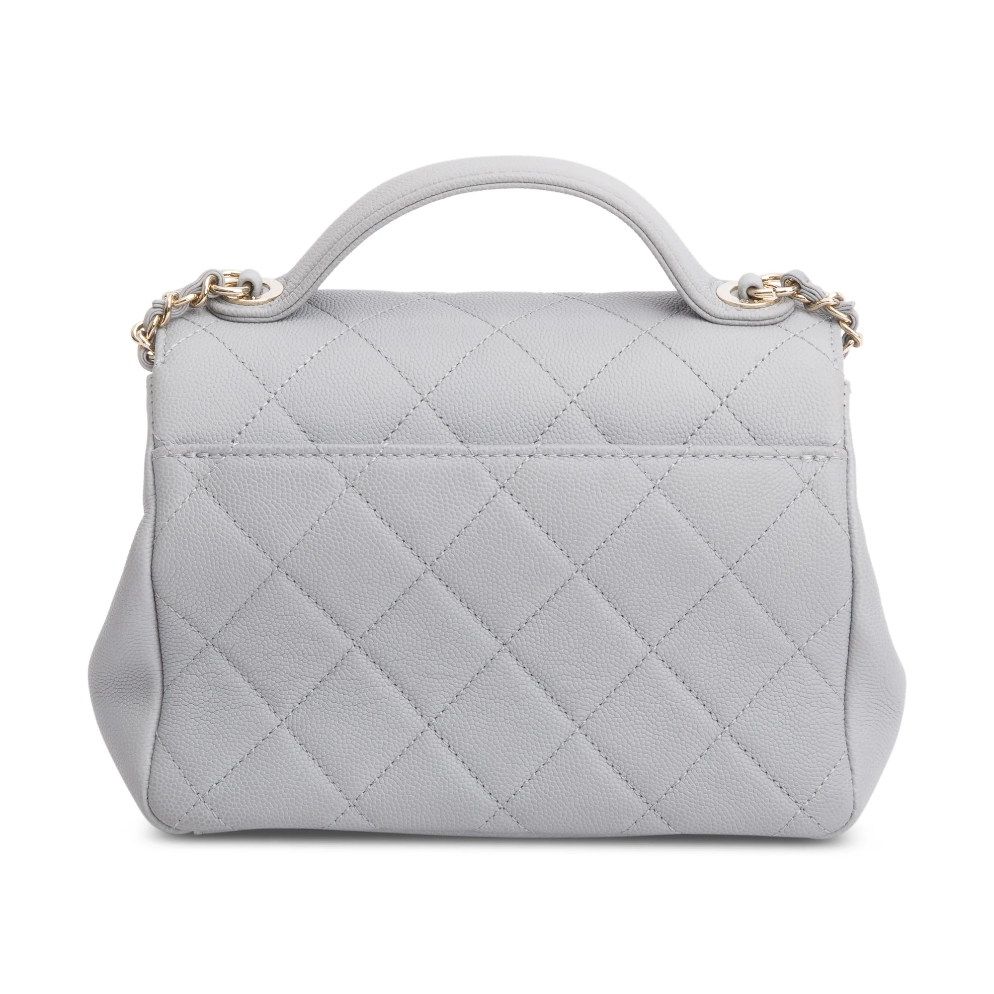 Chanel Grey Caviar Leather Small Business Affinity Flap Bag w/ Authenticity Card - Image 5