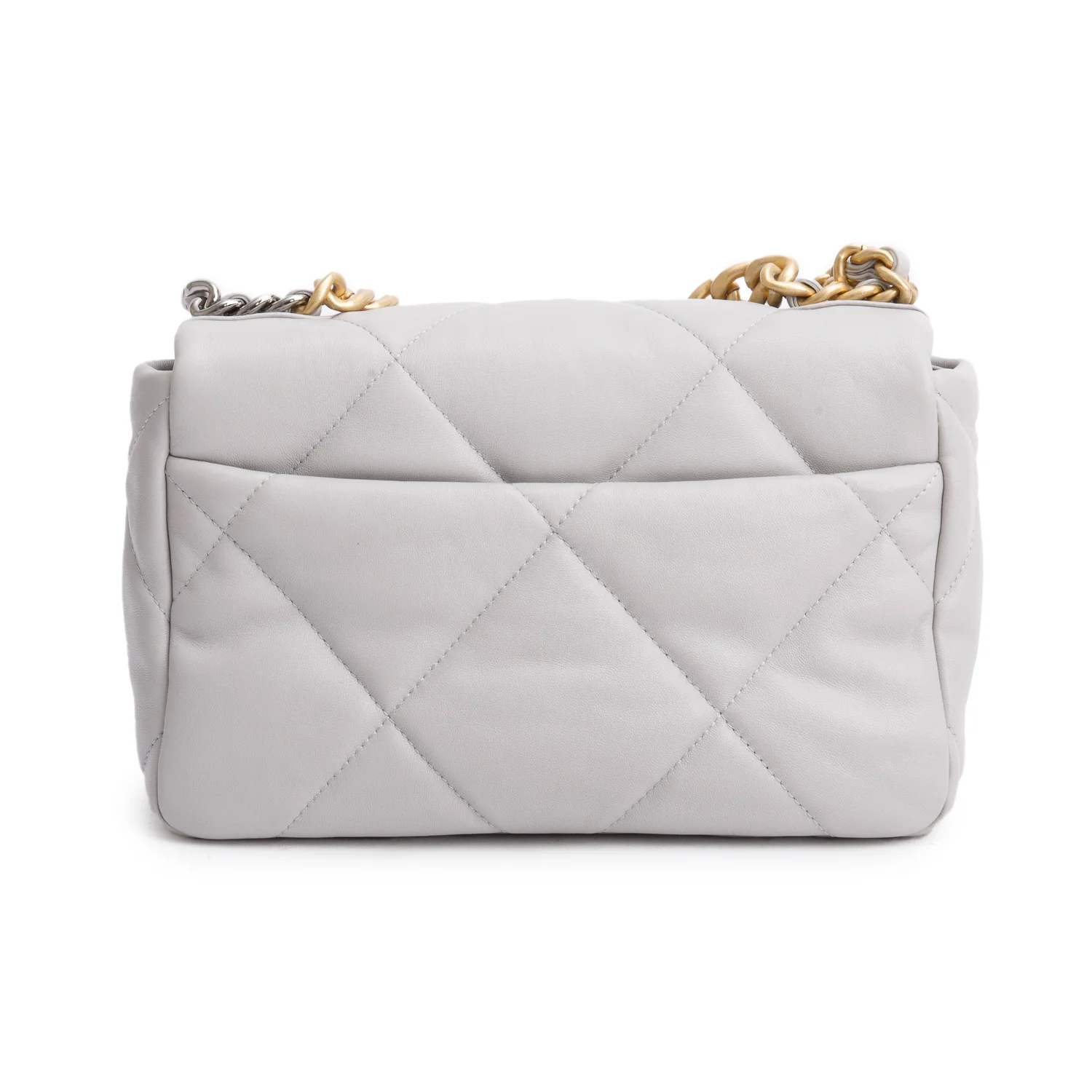 Chanel Grey Lambskin Leather Medium 19 Flap Bag w/ Box - Image 5