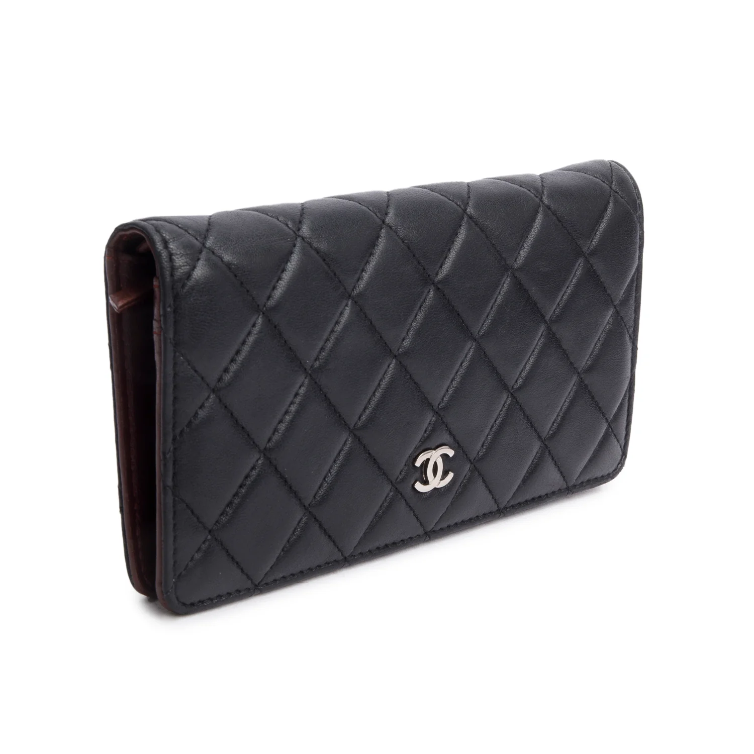 Chanel Lambskin Black Quilted Yen Wallet - Image 2
