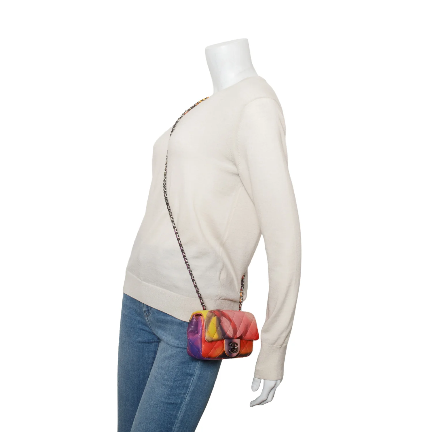 Chanel Multicolor Lambskin Quilted Extra Mini Flower Power Flap Bag w/ Receipt - Image 2