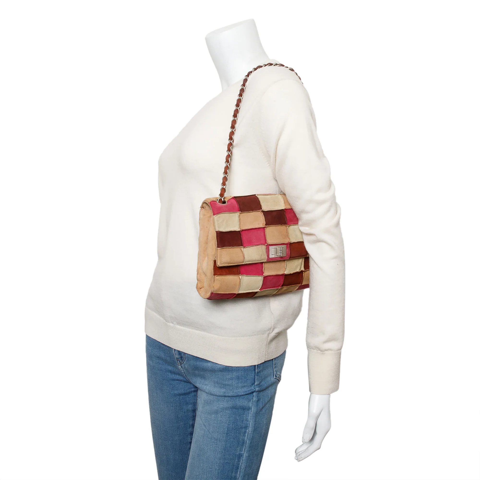 Chanel Multicolor Suede Patchwork Reissue Flap Bag w/ Authenticity Card - Image 2
