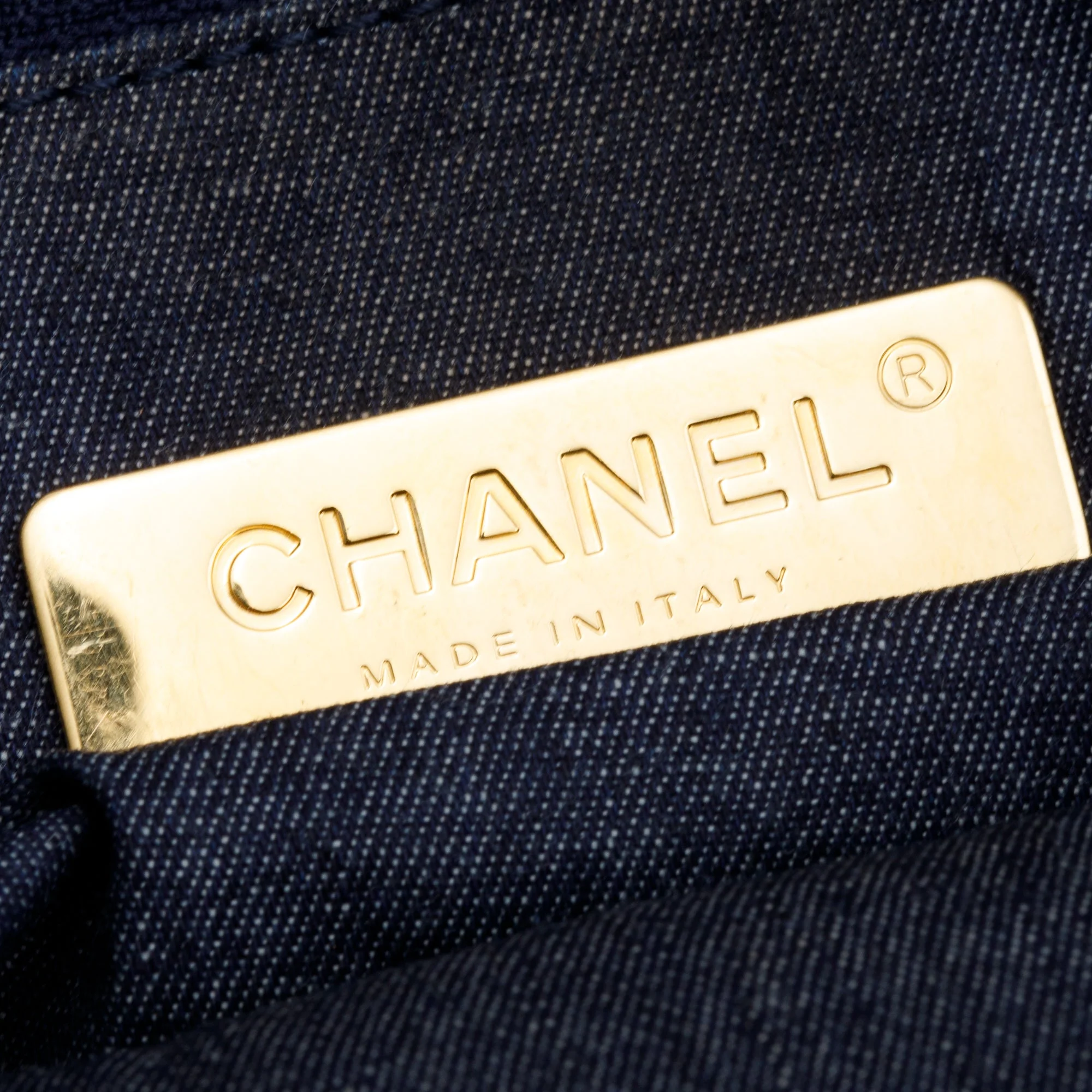 Chanel Navy Canvas Large 19 Flap Bag w/ Authenticity Card - Image 9