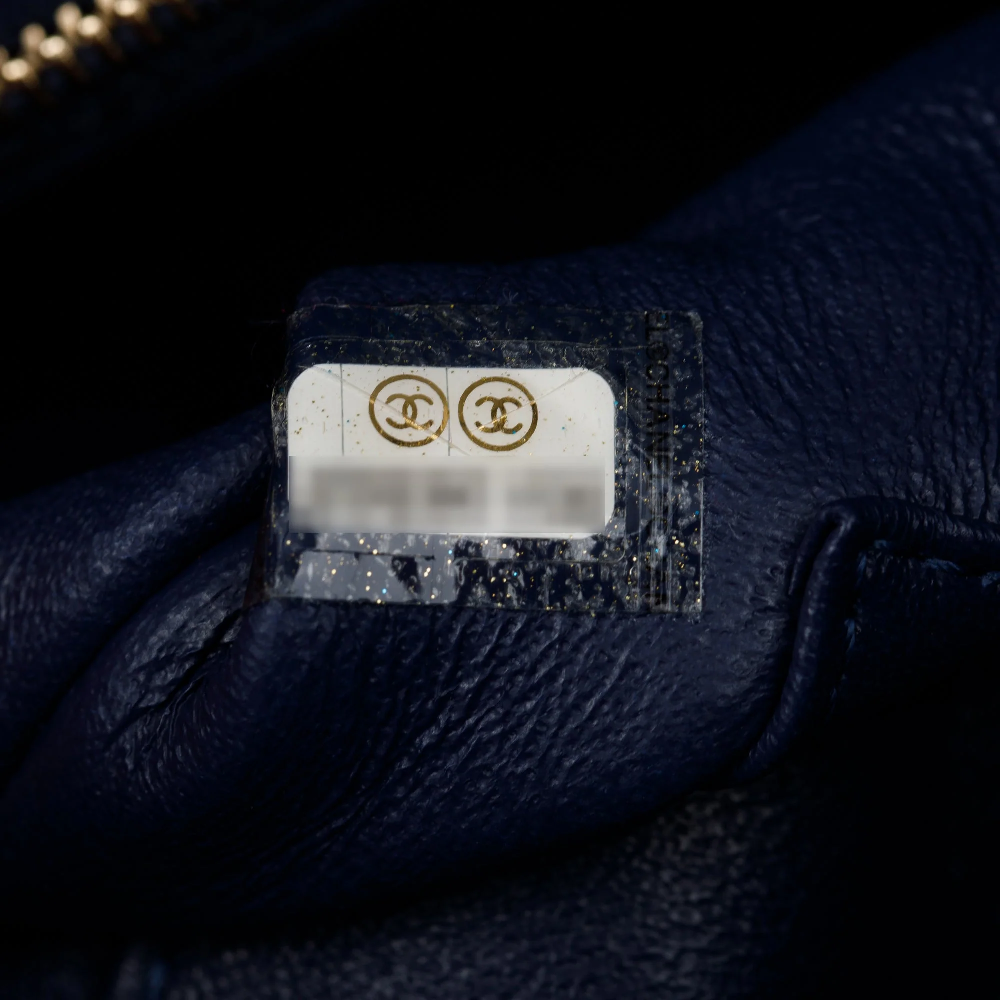 Chanel Navy Caviar Leather Lizard-Trimmed Small Coco Handle Bag w/ Box & Authenticity Card - Image 10