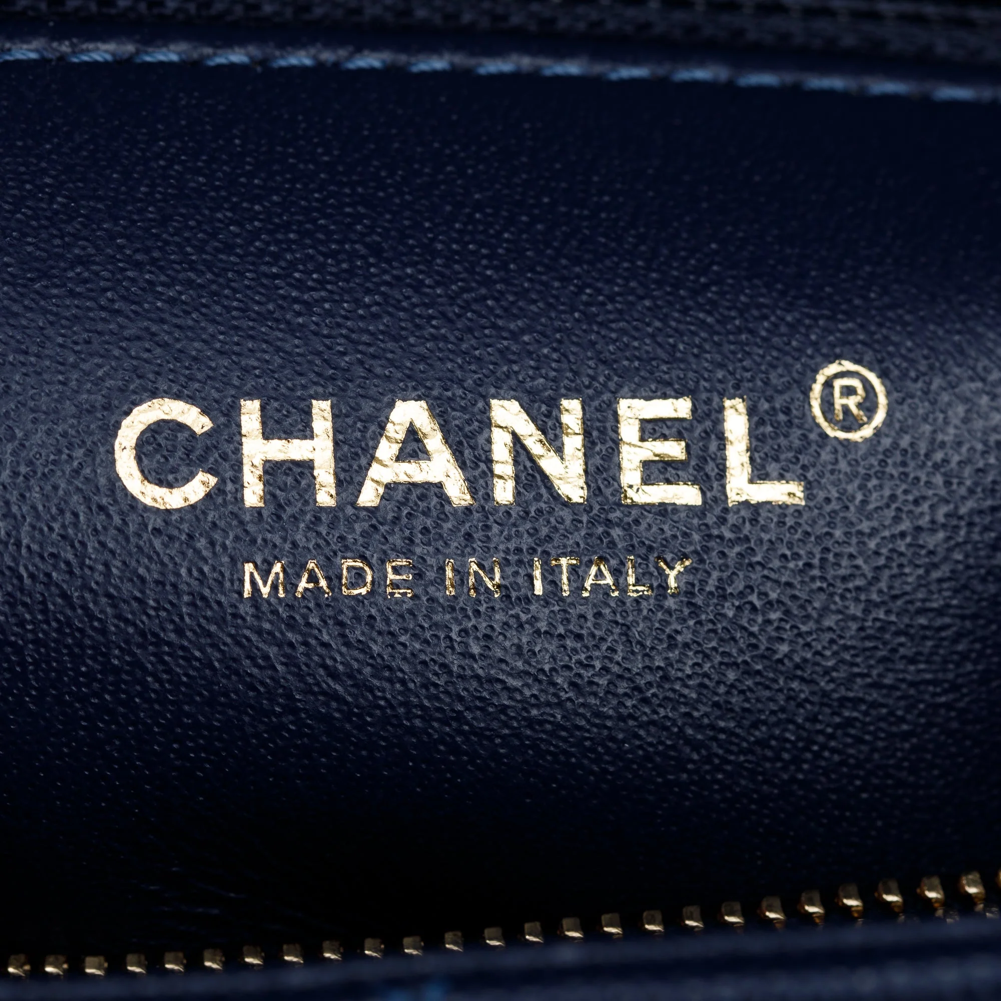 Chanel Navy Caviar Leather Lizard-Trimmed Small Coco Handle Bag w/ Box & Authenticity Card - Image 9
