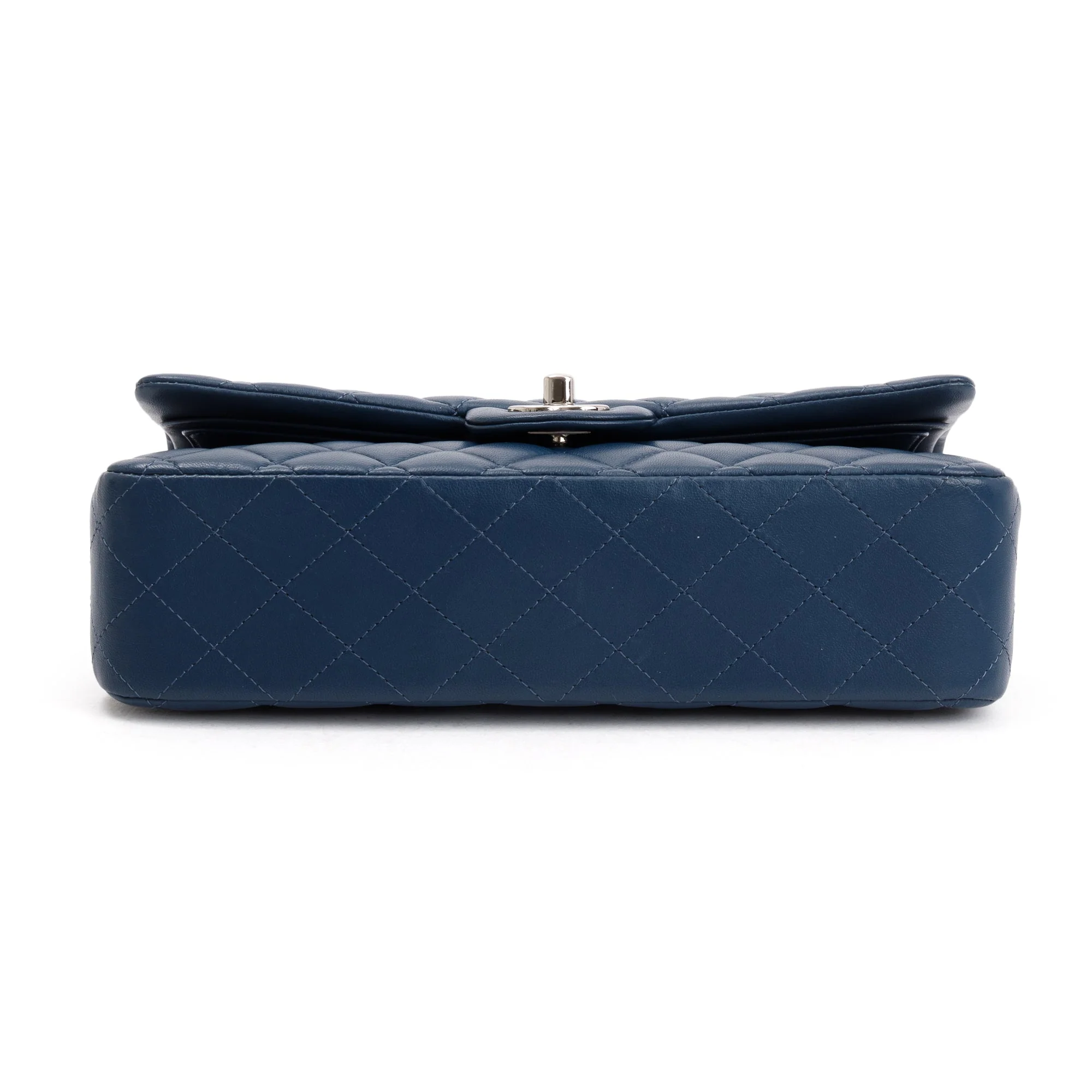 Chanel Navy Lambskin Leather Classic Medium Double Flap Bag w/ Box & Authenticity Card - Image 7