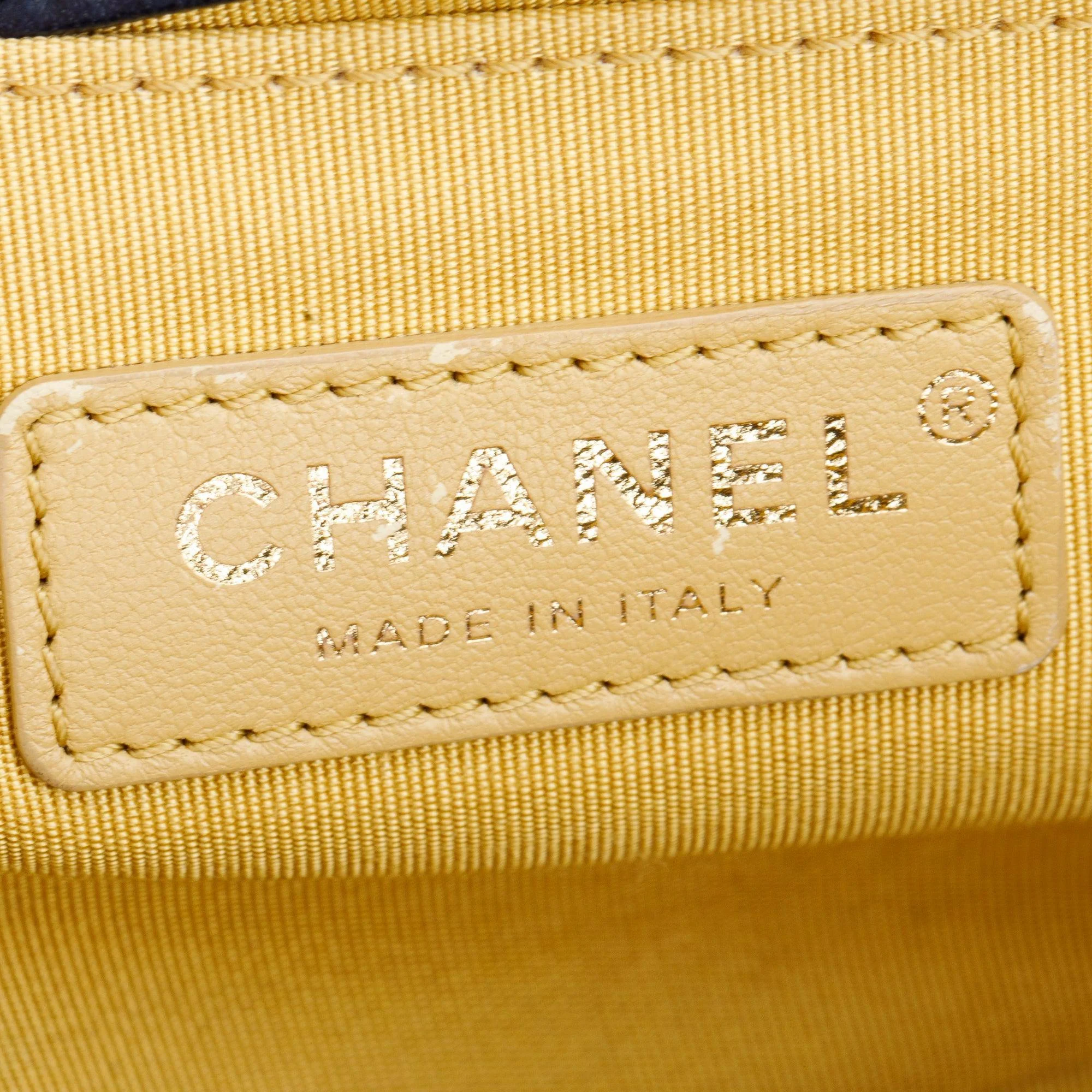 Chanel Navy Lambskin Leather Medium Boy Studded Handle Bag - Image 9